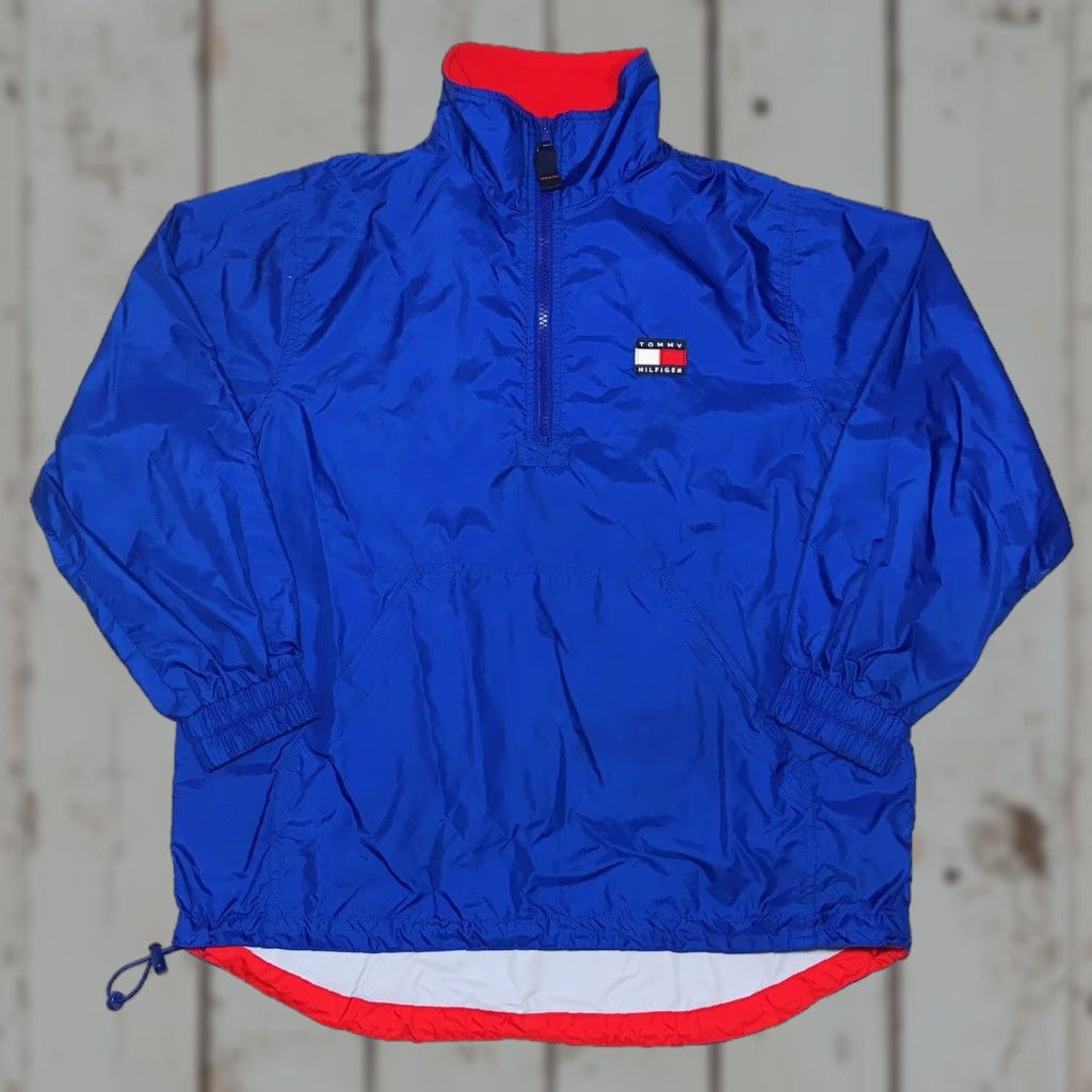 Tommy Hilfiger VINTAGE Tommy Hilfiger Windbreaker Jacket Mens Medium Blue Nylon Zip Full Lightweight Autumn Spring Winter Summer Hiking Walking Golf Size US M / EU 48-50 / 2 - 1 Thumbnail