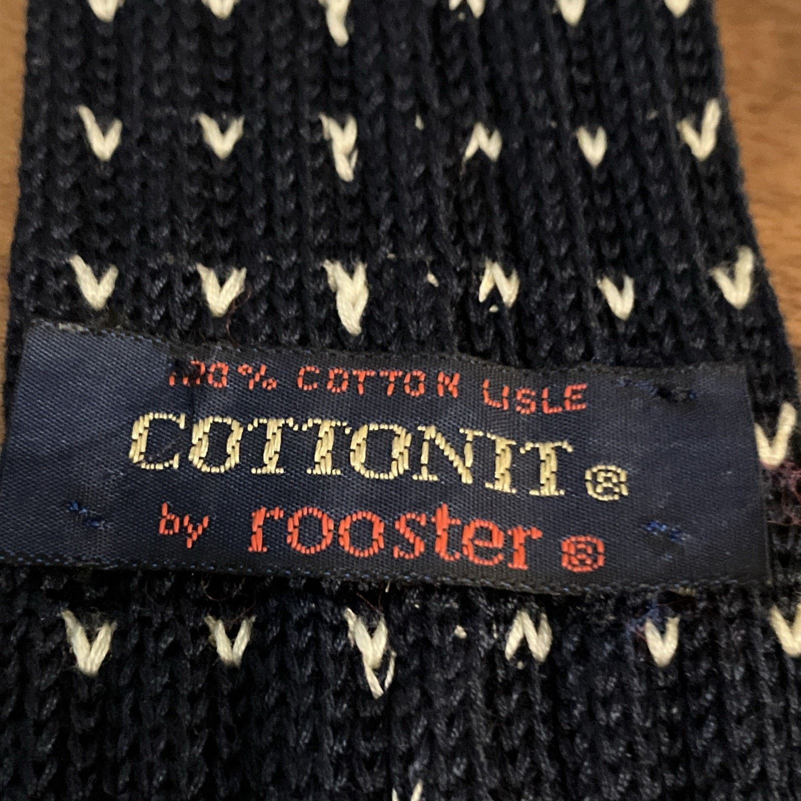 Other Vintage Rooster Square Knit End Necktie Blue Geometric 1960s Size ONE SIZE - 5 Thumbnail