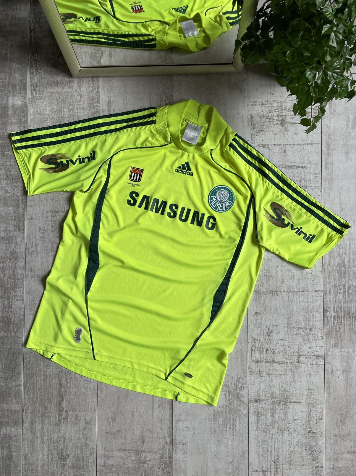 Adidas × Vintage Vintage Adidas Palmeiras 2008 Away Kit Football Shirt Rare Size US M / EU 48-50 / 2 - 1 Thumbnail