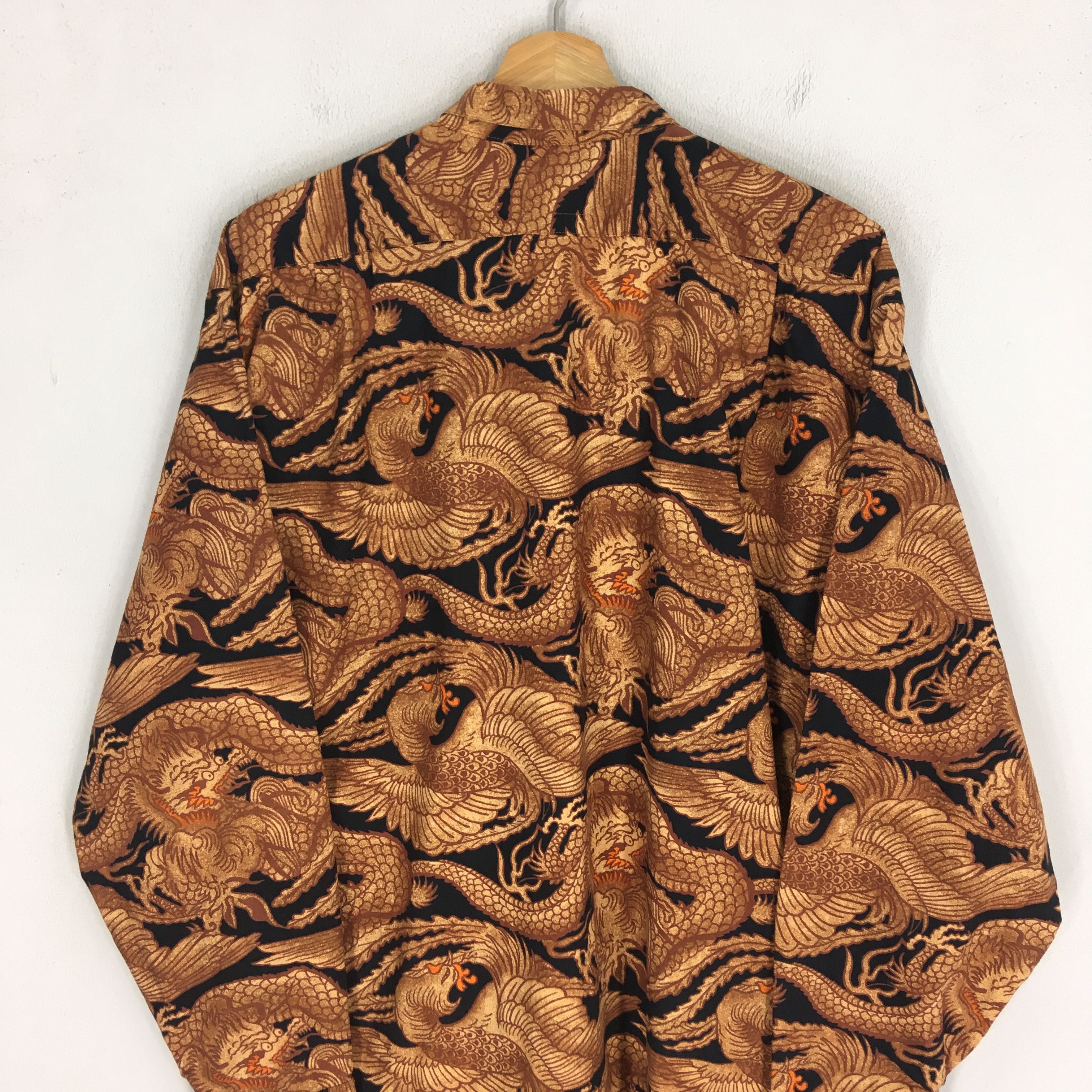 If Six Was Nine Vintage Ferre Jeans Italy Dragon Motif Sukajan Party Disco Size US M / EU 48-50 / 2 - 4 Thumbnail