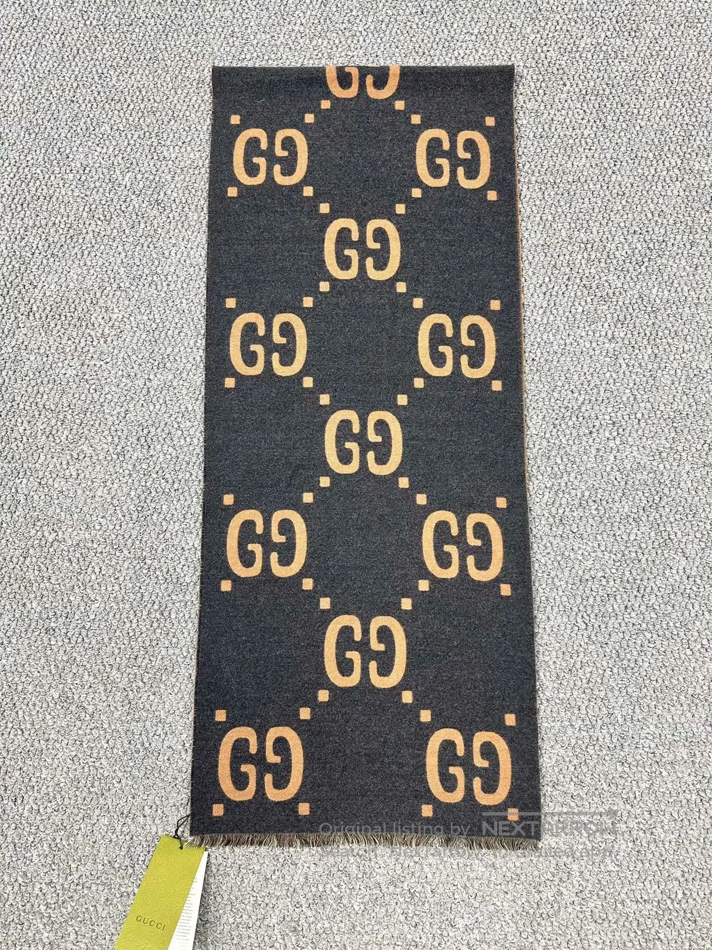 Gucci Guicci Grey and brown color block old flower print double- Size ONE SIZE - 2 Thumbnail
