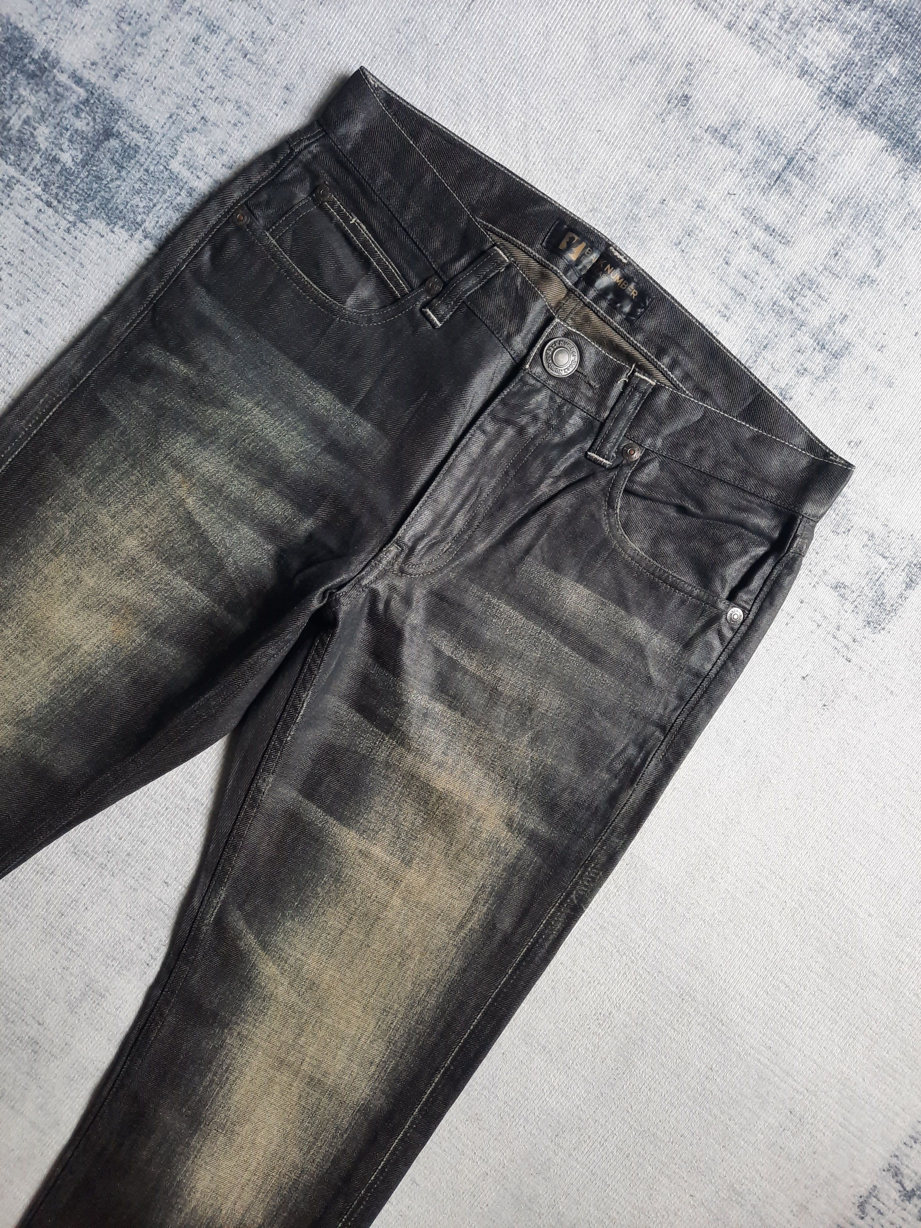 PPFM 🔱 Back number black label stonewash coated denim jeans Size US 32 / EU 48 - 3 Thumbnail