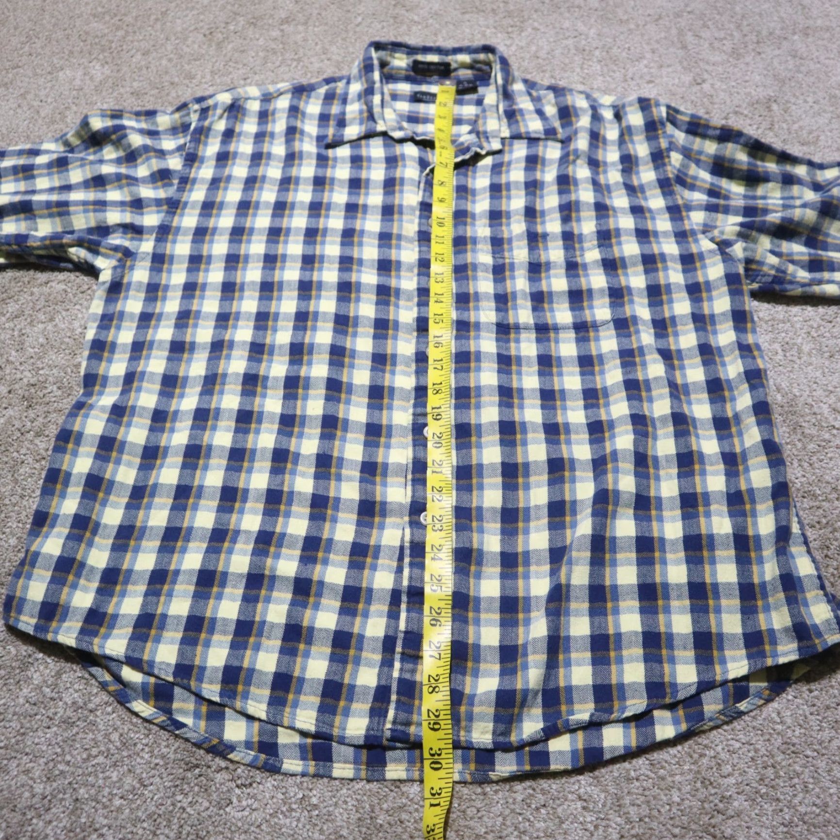 Van Heusen VINTAGE Van Heusen Shirt Button-Up Plaid Blue 100% Cotton Flannel XL Mens 60s 70s 80s 90s USA Size US XL / EU 56 / 4 - 6 Thumbnail