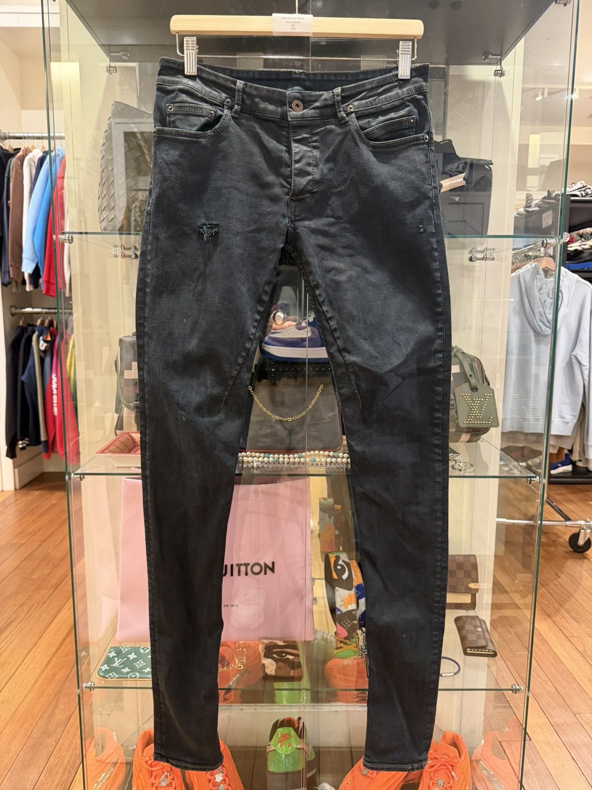 Rick Owens Drkshdw Rick Owens DRKSHDW Black Wax Denim Jeans Size US 28 / EU 44 - 1 Thumbnail