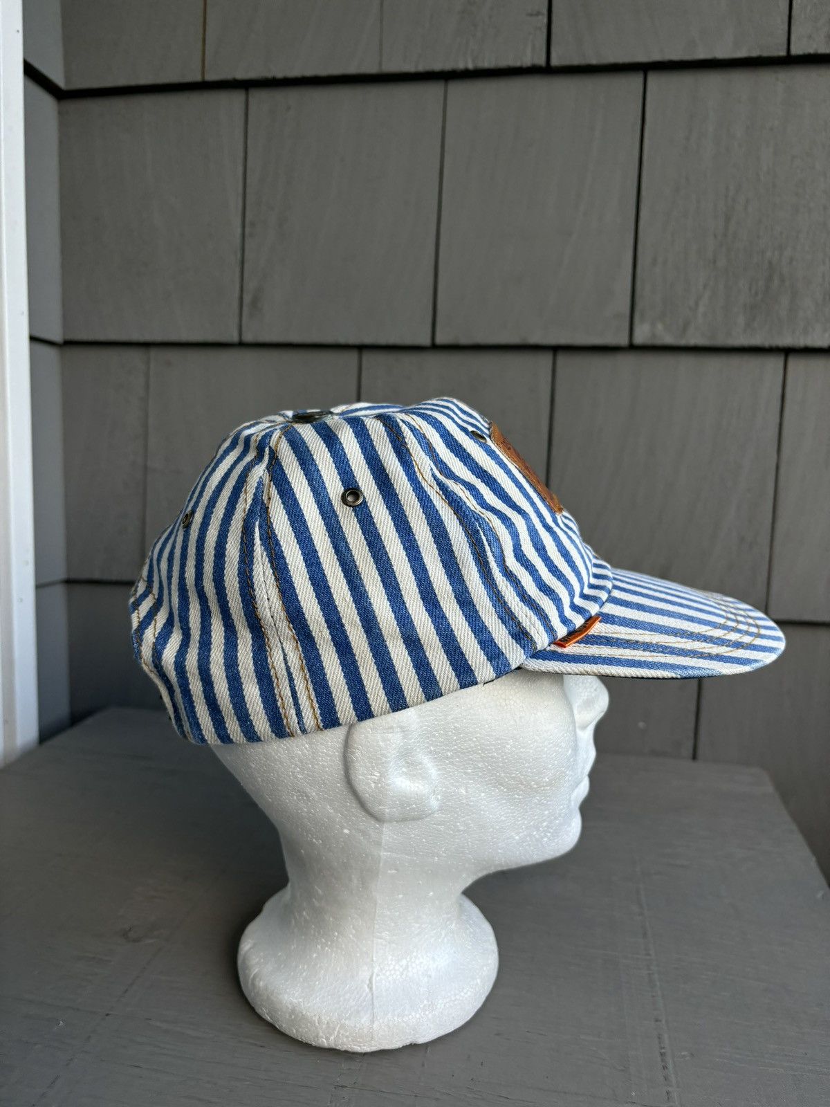 Levi's 1990s Levi's Jeans Hat Vintage Denim Snapback Striped Baseba Size ONE SIZE - 8 Thumbnail