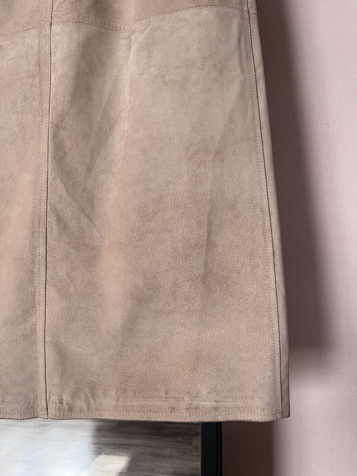 Giorgio Armani Vintage Armani Jeans Leather Pelle Maxi Skirt Size US 10 Size 32" / US 10 / IT 46 - 10 Thumbnail