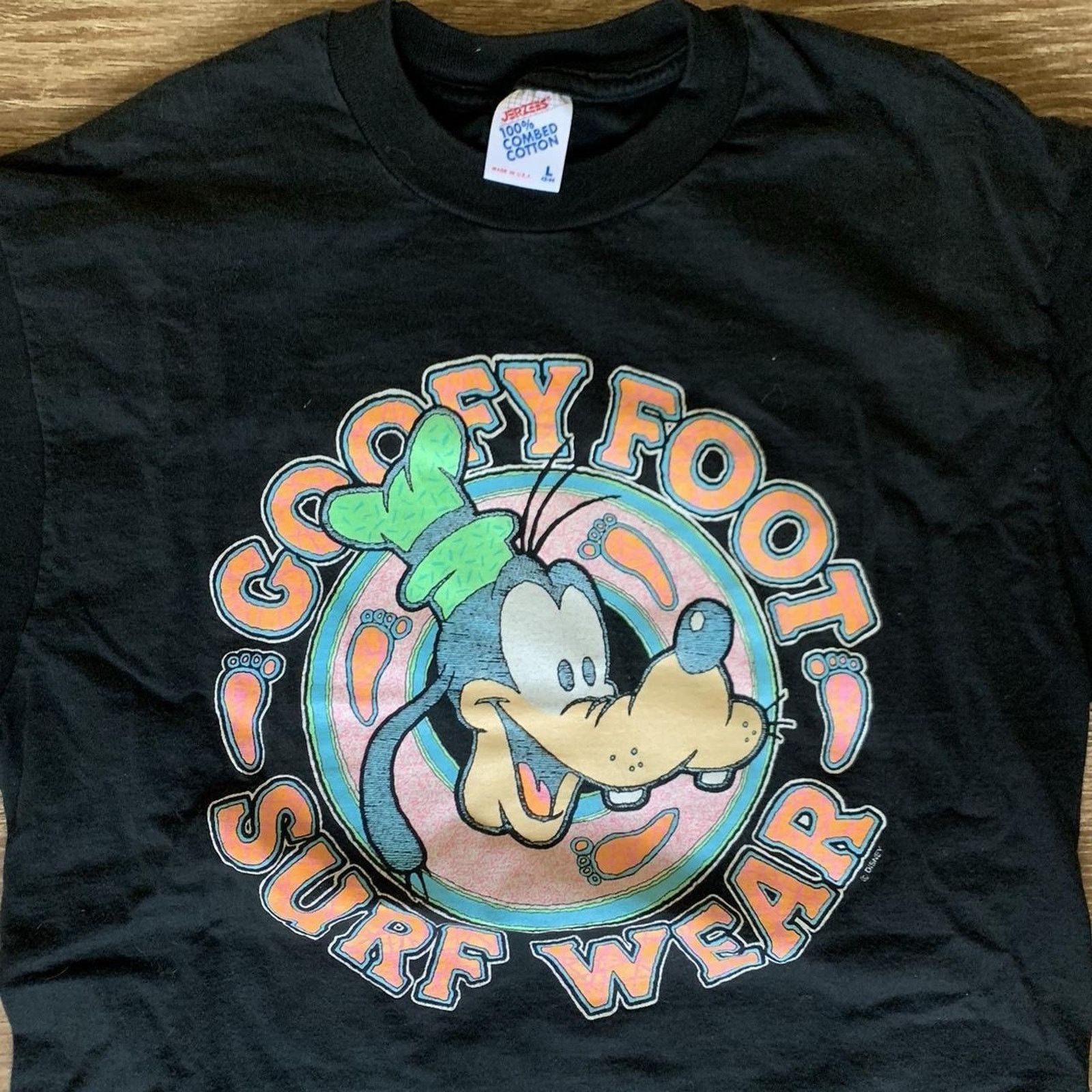 Disney Vintage 90s Goofy Disney Mens Sz L Black Made In USA Size US L / EU 52-54 / 3 - 2 Thumbnail