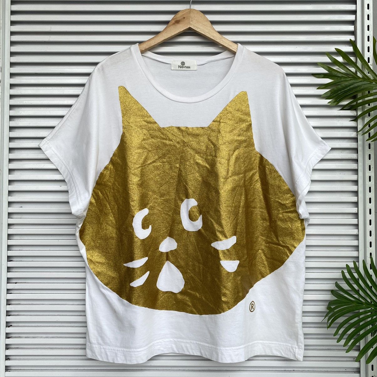 Issey Miyake × Japanese Brand × Ne-Net Ne-Net by Issey Miyake Big Logo Gold Cat Shirts Size US XL / EU 56 / 4 - 1 Thumbnail