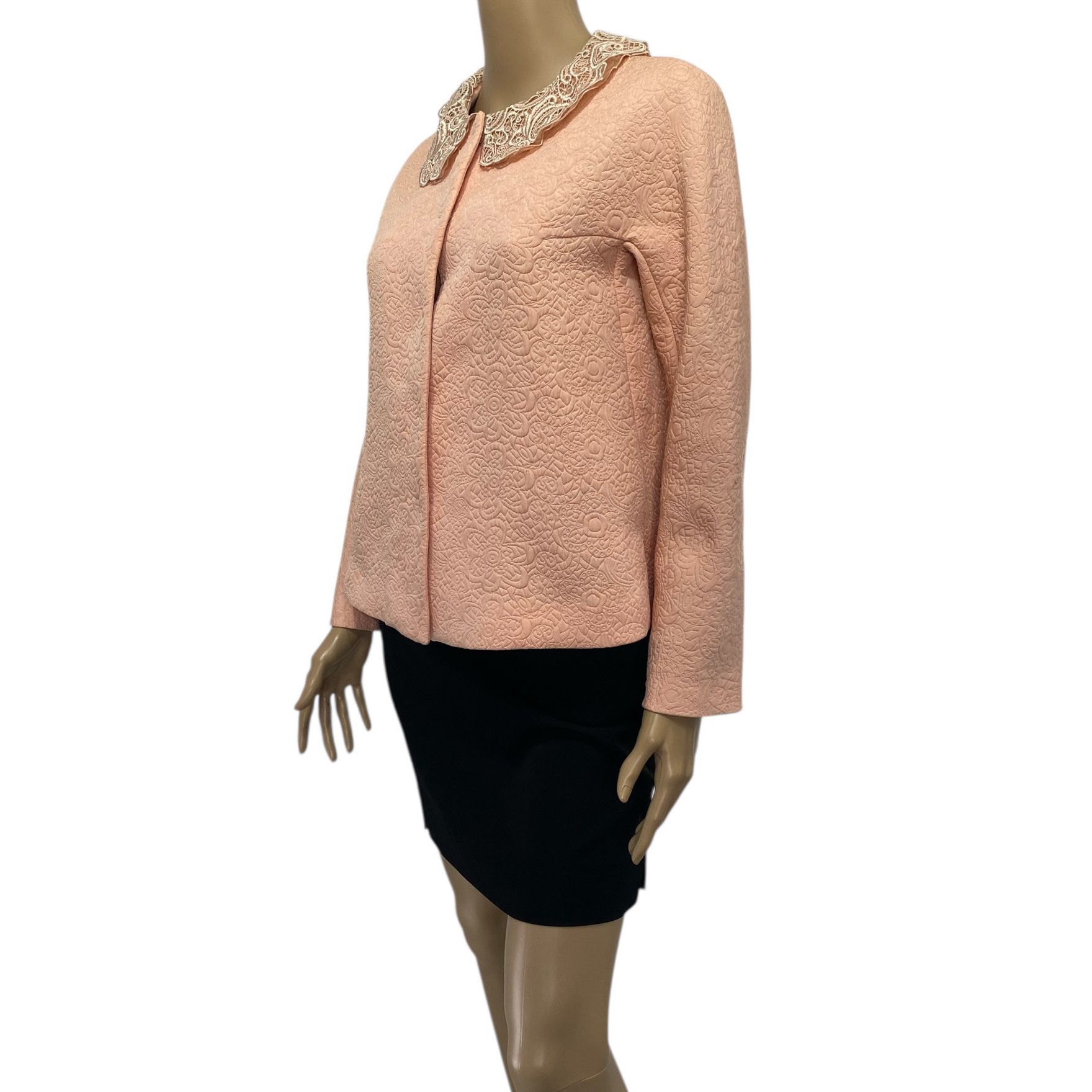 Other SHIATZY CHEN Pink Jacquard Lace Trim Jacket Size XS / US 0-2 / IT 36-38 - 3 Thumbnail