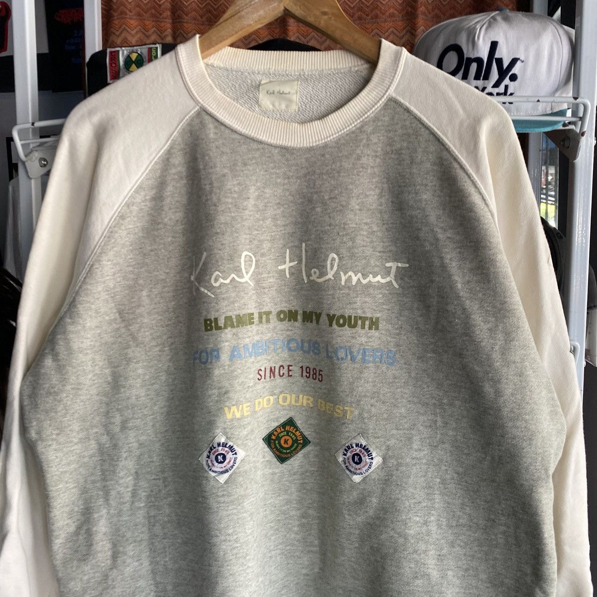 Karl Helmut 👹Vintage Karl Helmut Japanese Brand Patch Sweatshirt Size US M / EU 48-50 / 2 - 3 Thumbnail