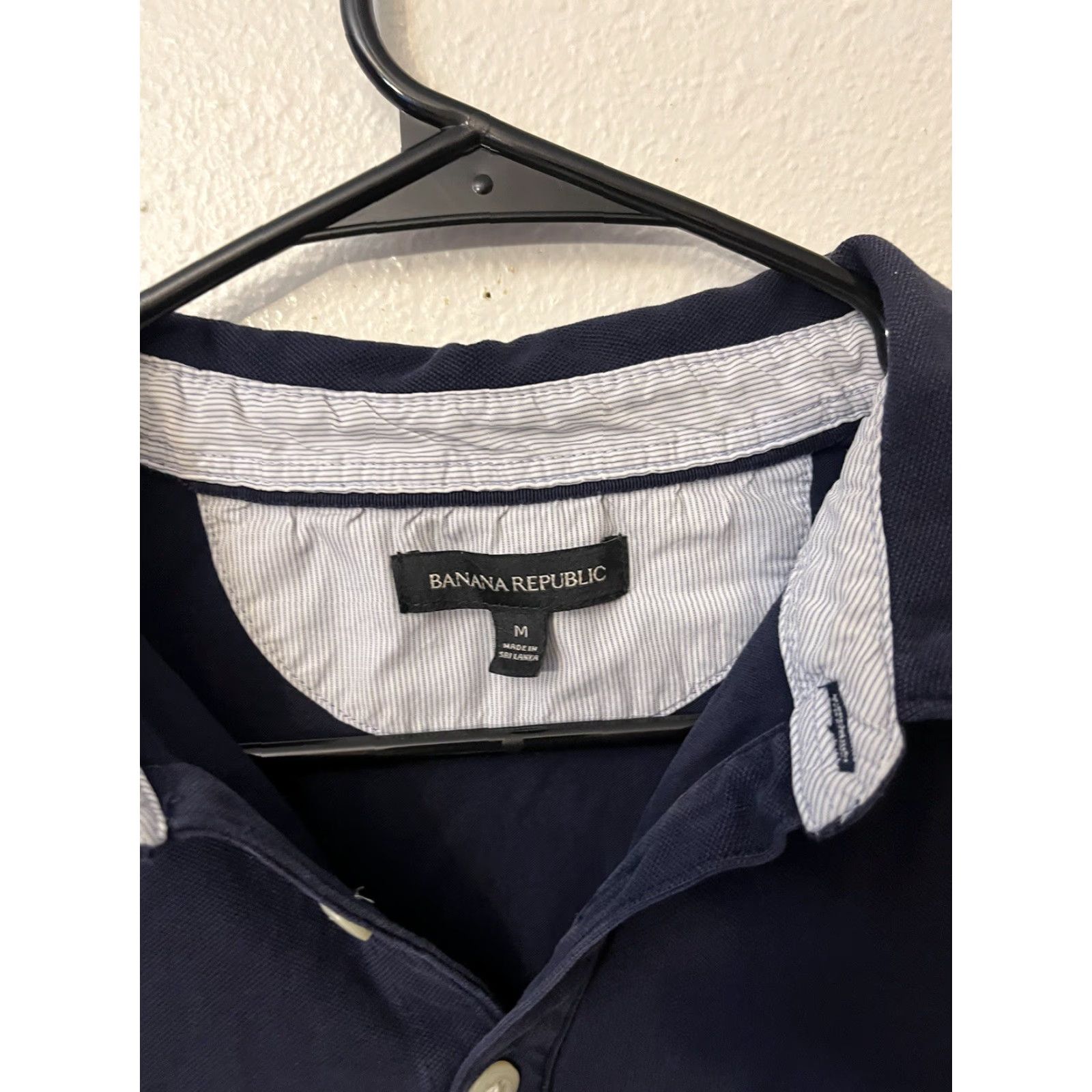 Banana Republic VINTAGE Banana Republic Polo Shirt Men Medium Blue Solid Cotton Slim Fit Short Sleeve 90s Casual Size US M / EU 48-50 / 2 - 2 Thumbnail