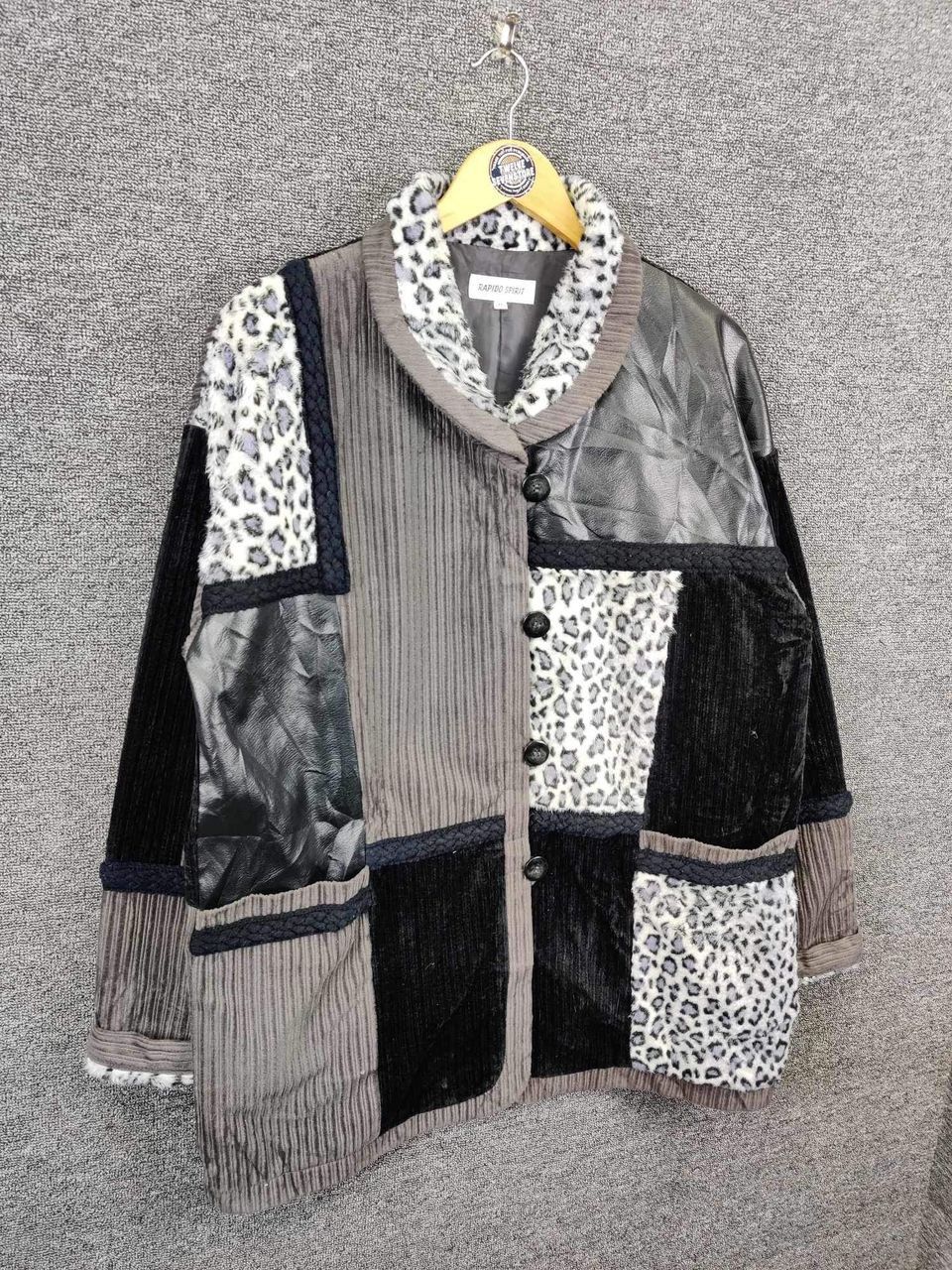 Japanese Brand Rapido Spirit Patchwork Corduroy Suede Leather Jacket Size US L / EU 52-54 / 3 - 7 Thumbnail