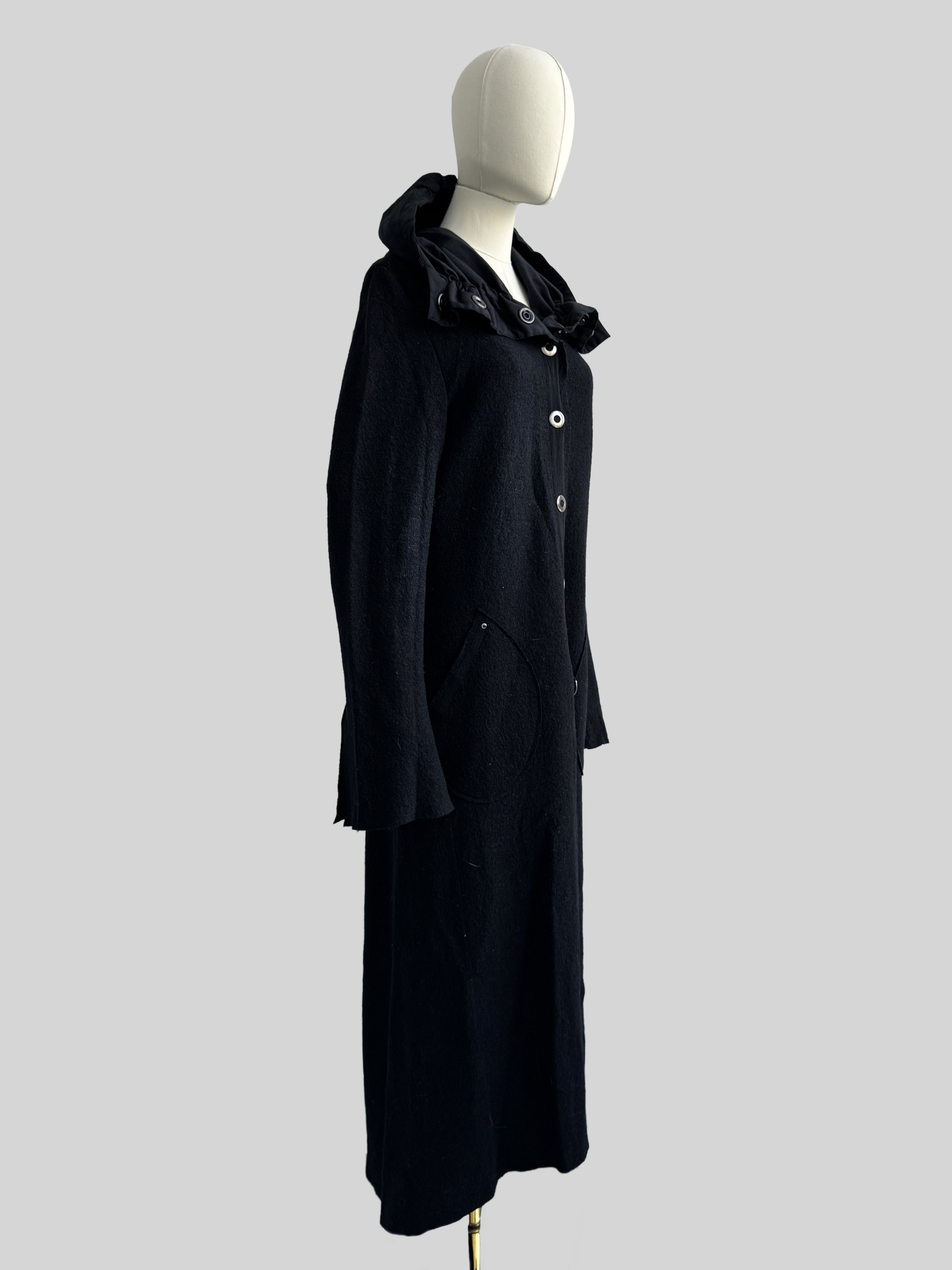 Cop Copine Cop Copine Vintage Laine Wool Hooded Coat (D10) Size M / US 6-8 / IT 42-44 - 3 Thumbnail