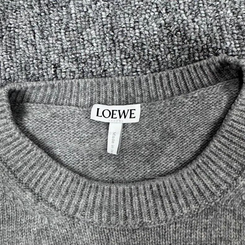 Loewe Loewe Grey Embroidery Logo Wool Knit Sweater Size M / US 6-8 / IT 42-44 - 6 Thumbnail