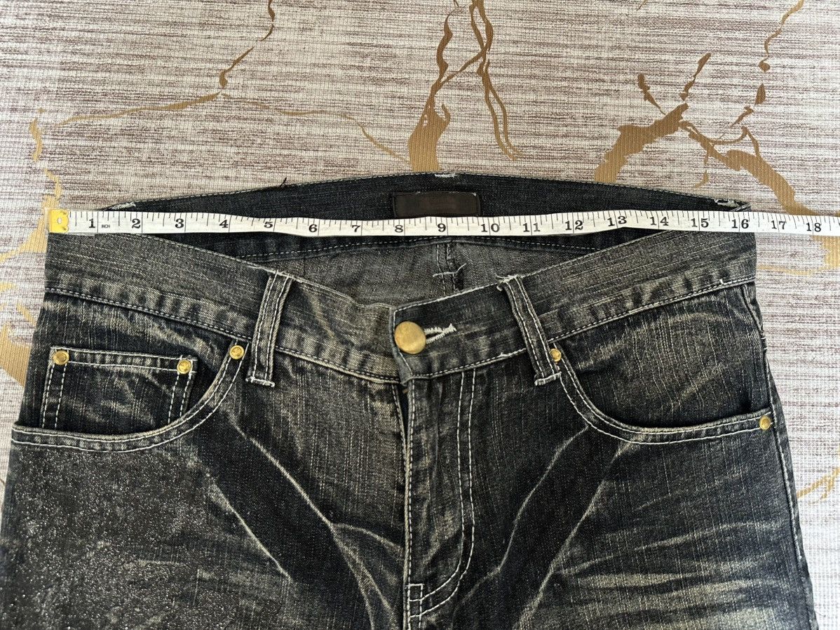Tornado Mart FLARE Black Barcara Distressed Claw Marks Design Denim Size US 32 / EU 48 - 4 Thumbnail