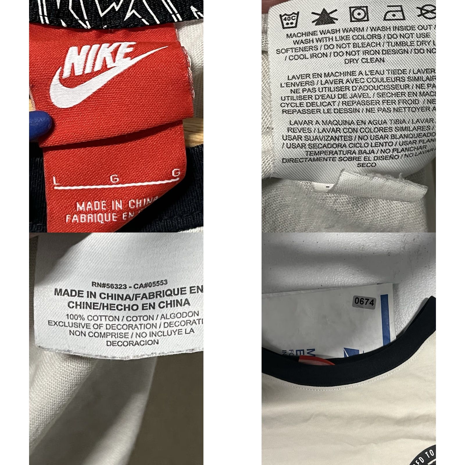 Nike VINTAGE Nike Air T-Shirt 3/4 Sleeve Crew Neck Size L Men Black White Distressed Shirt Size US L / EU 52-54 / 3 - 9 Thumbnail