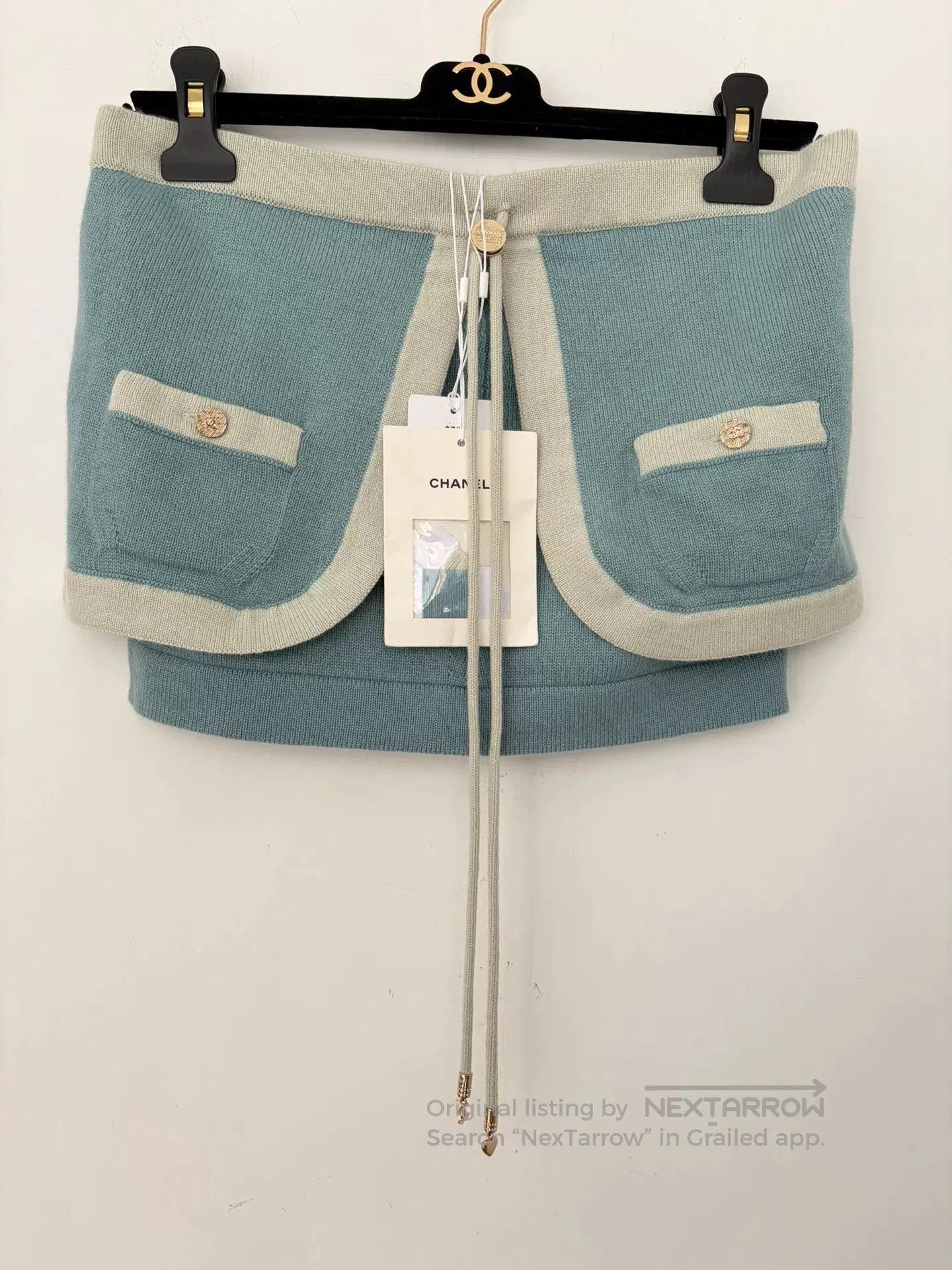 Chanel Chanel Cashmere Colorblock Blue Halter Top. Size US S / EU 44-46 / 1 - 1 Thumbnail