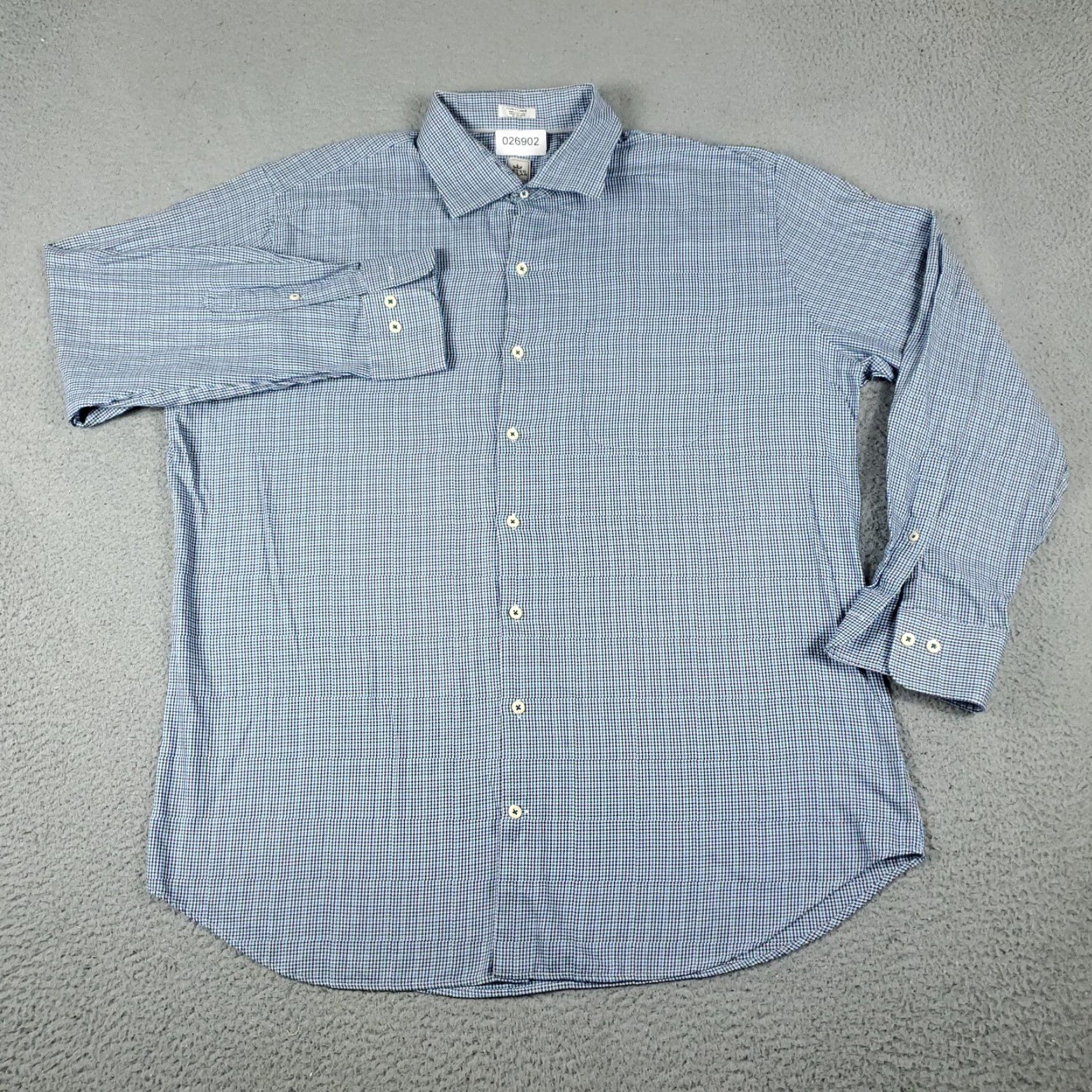 Peter Millar Peter Millar Button-Up Shirt Mens XL Blue Plaid Long Sleeve Casual Size US XL / EU 56 / 4 - 2 Thumbnail