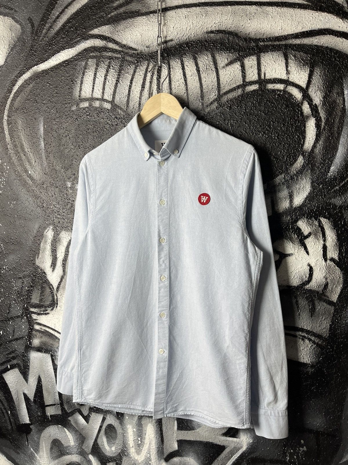 Wood Wood Wood Wood Double A Ted Oxford Cotton Shirt Men’s Size XS Size US XS / EU 42 / 0 - 2 Thumbnail