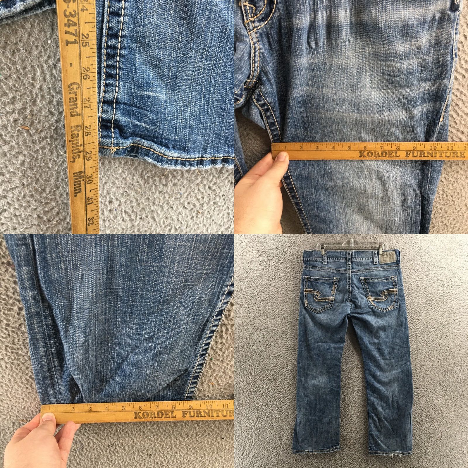 Silver Jeans Co. Silver Straight Jeans Mens 36x32 Blue Mid Rise Zip Fly Pockets Jeans Mens Regular Classic Straight 5-Pocket Denim Cotton 38 in Waist Size US 36 / EU 52 - 8 Thumbnail