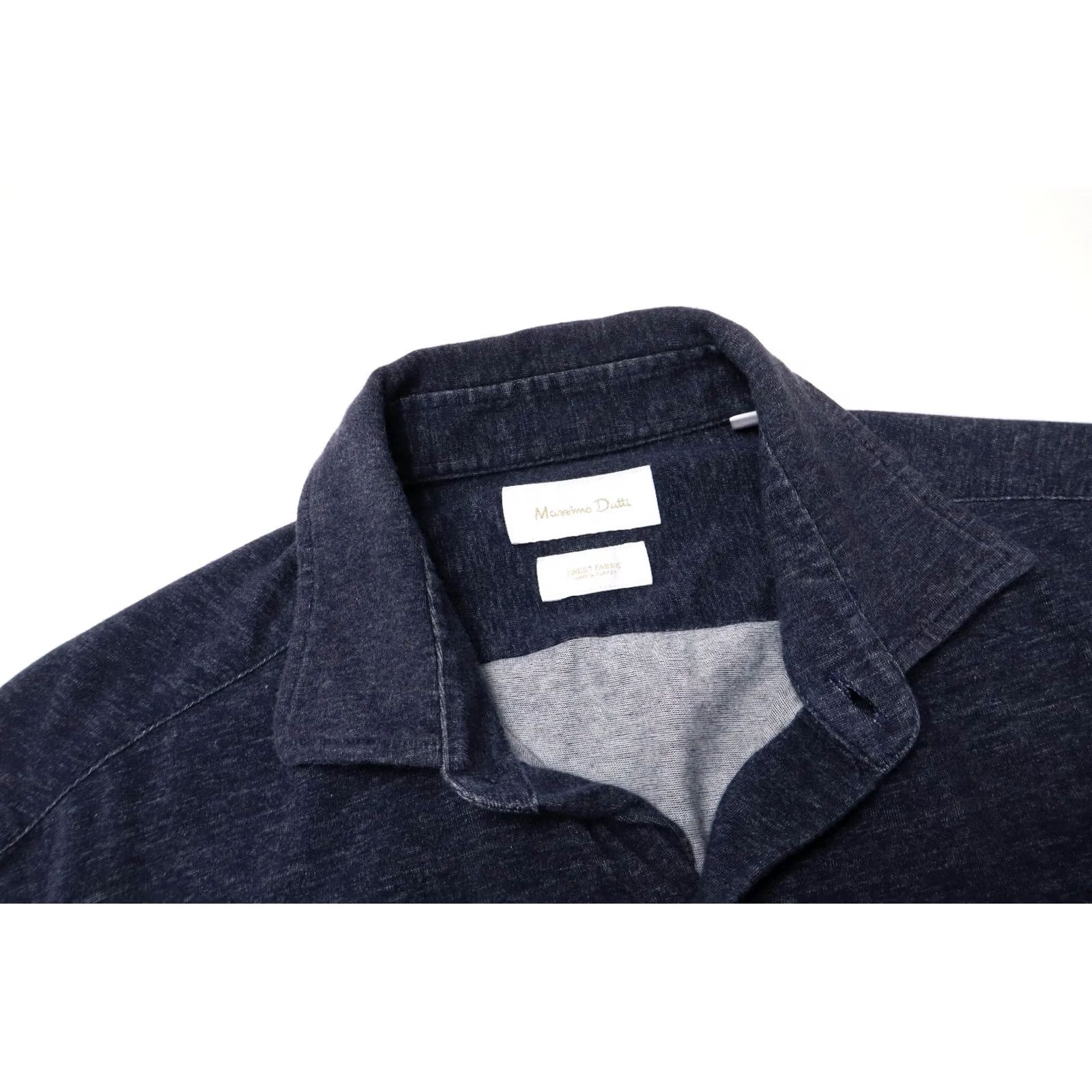 Massimo Dutti Massimo Dutti Finest Fabric Shirt Men's MEDIUM Dark Blue Spread Collar Button Up Size US M / EU 48-50 / 2 - 4 Thumbnail