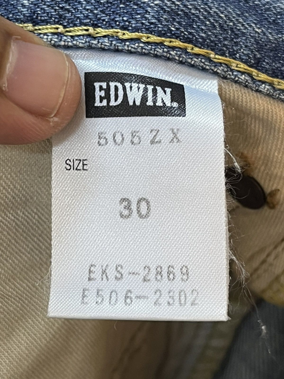Edwin Vintage Edwin 505zx Selvedge Buckle Belt Distressed Denim Size US 31 - 13 Thumbnail