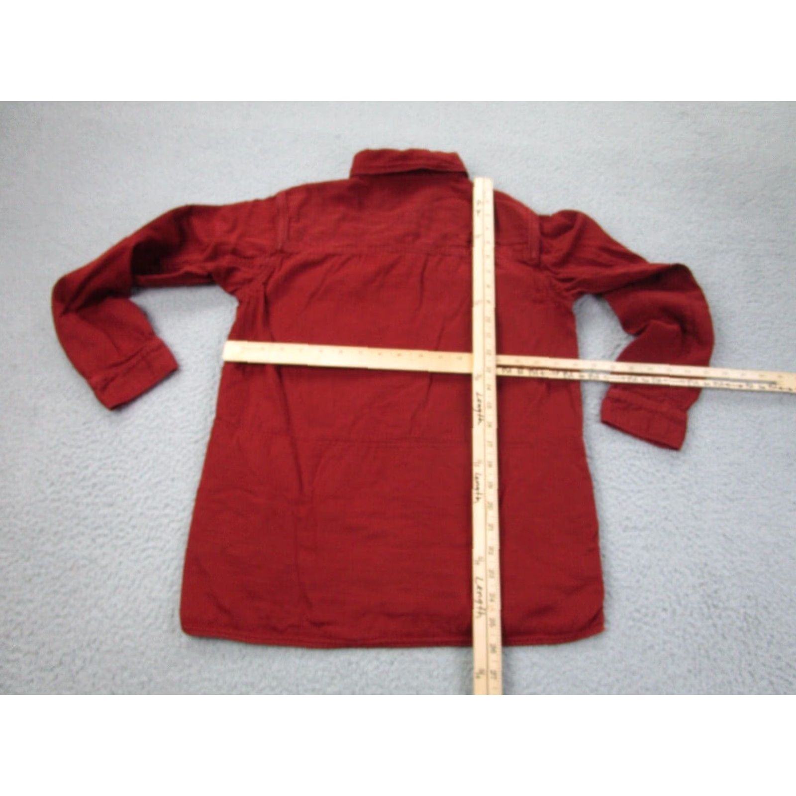 Madewell VINTAGE Madewell Shirt Womens XS Red Orange Shacket Boho Western Indie Herringbone Size XS / US 0-2 / IT 36-38 - 6 Thumbnail