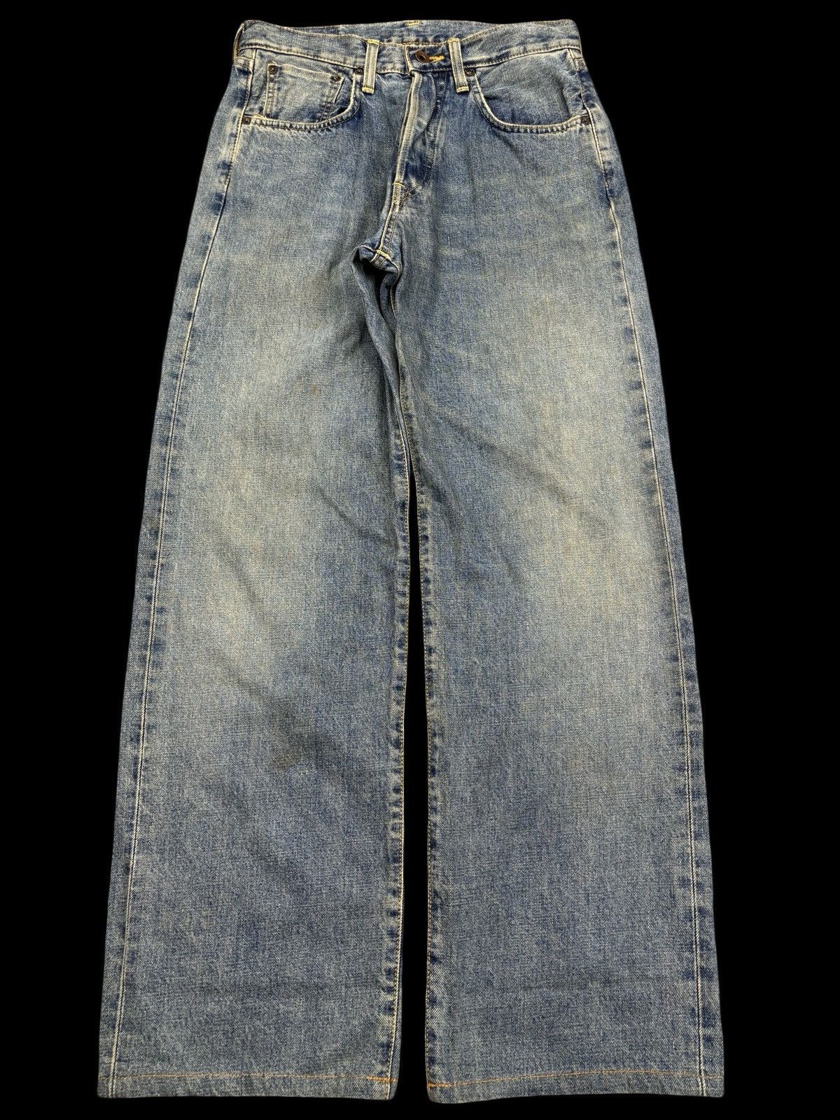 Edwin Wide Baggy 90s Selvedge Edwin 505 Medium Wash Denim F829 Size US 29 - 1 Thumbnail