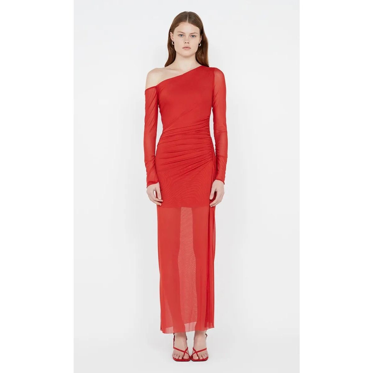 BEC + BRIDGE Bec + Bridge Fae Asym Long Sleeve Dress Rouge Red US 4 |  Grailed