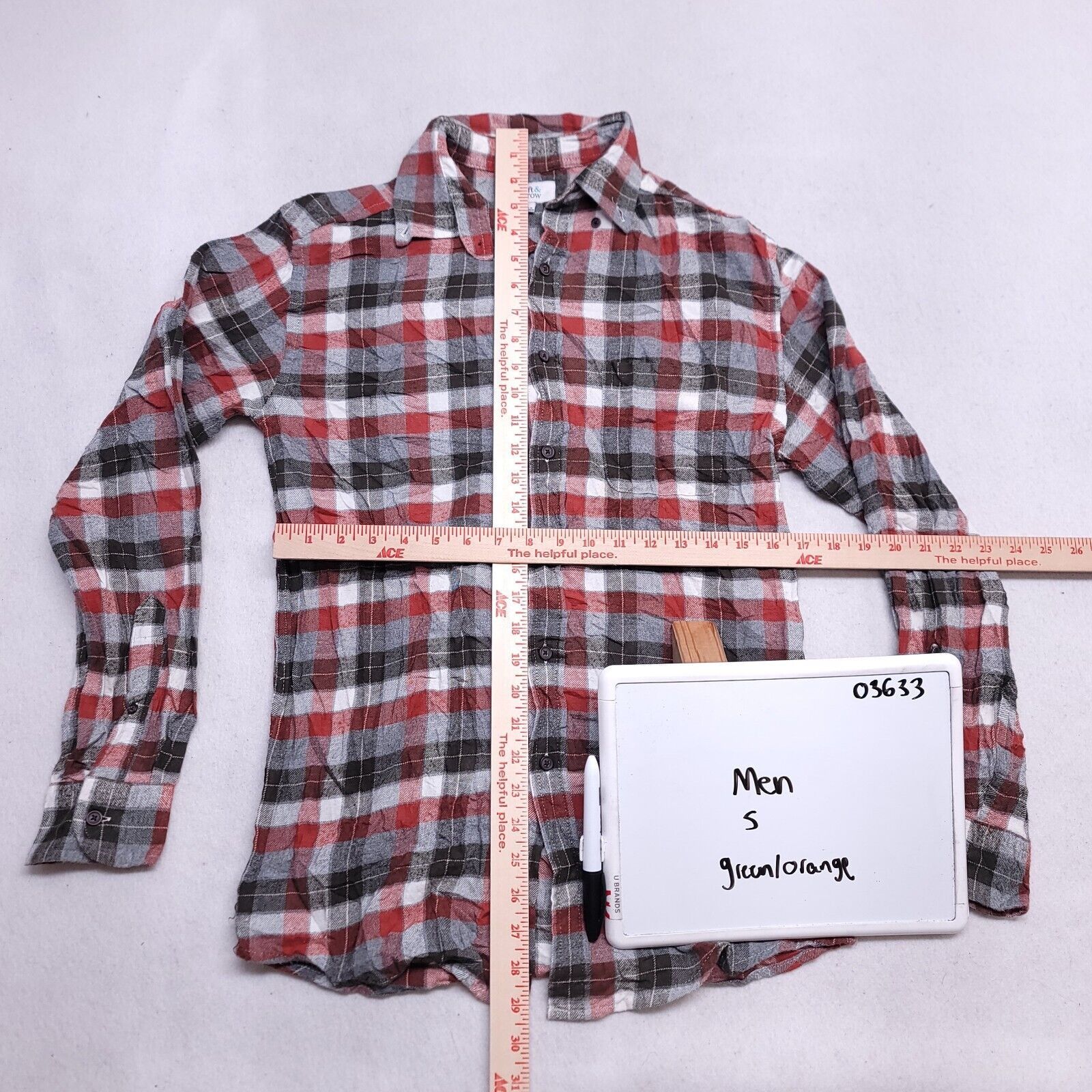 Croft & Barrow Croft & Barrow Gingham Flannel Shirt Mens Size S Gray Orange Size US S / EU 44-46 / 1 - 6 Thumbnail