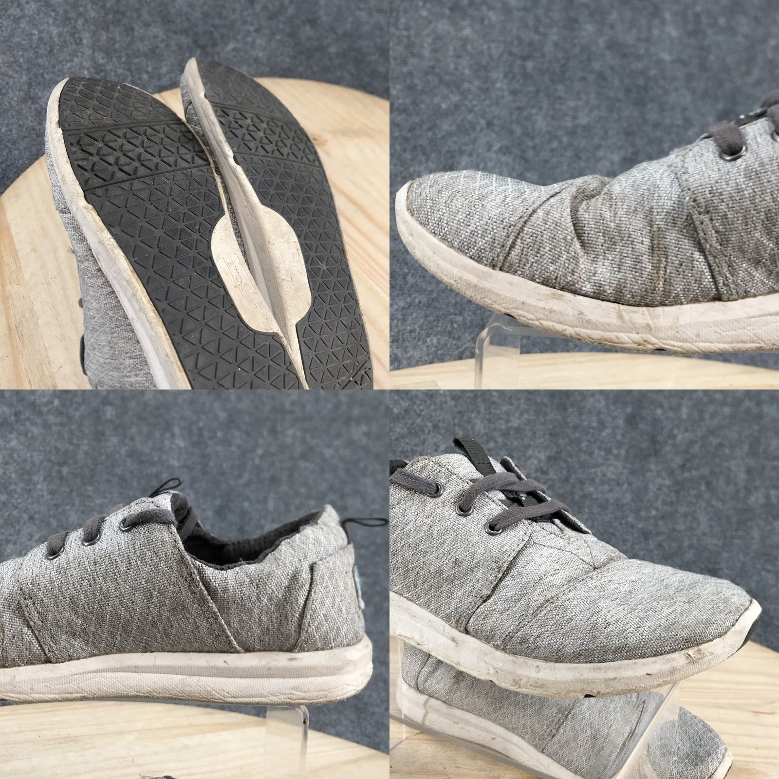Toms TOMS Womens 6 Del Ray Sneakers Gray Canvas Round Toe Low Top Modern Athleisure Shoes Size M / US 6-8 / IT 42-44 - 9 Thumbnail