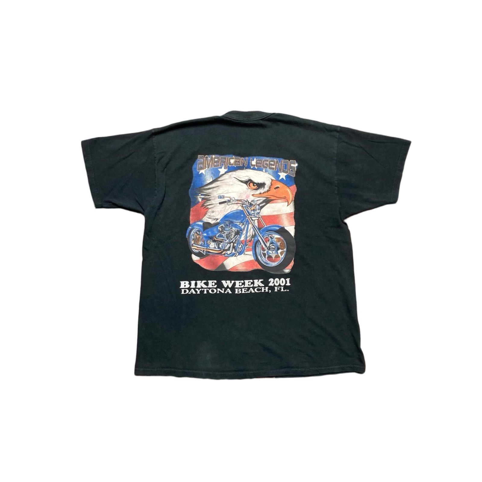Harley Davidson VINTAGE Harley-Davidson T-Shirt Motorcycle Eagle Flag Large Bike Week 2001 Mens Black N/A Size US L / EU 52-54 / 3 - 1 Thumbnail