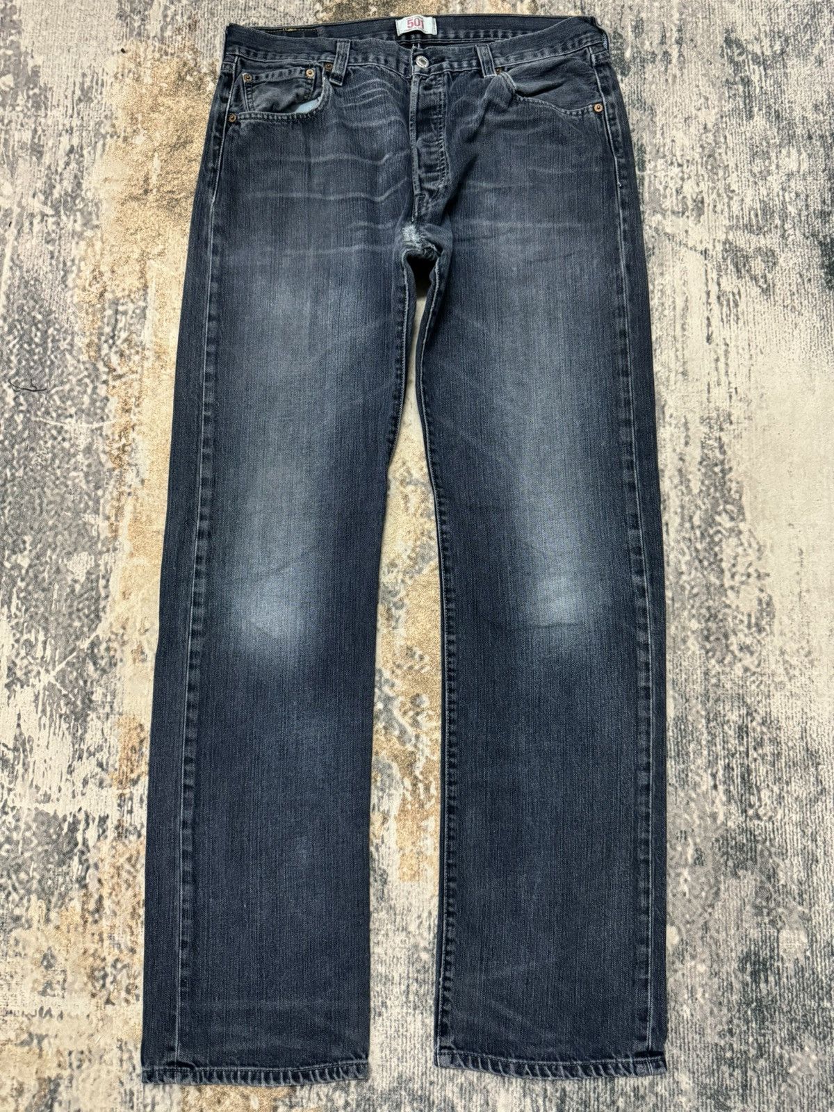 Levi's × Levi's Vintage Clothing × Vintage Vintage Levi’s 501 Distressed Blue Denim Jeans 34x35 Size US 34 / EU 50 - 1 Thumbnail