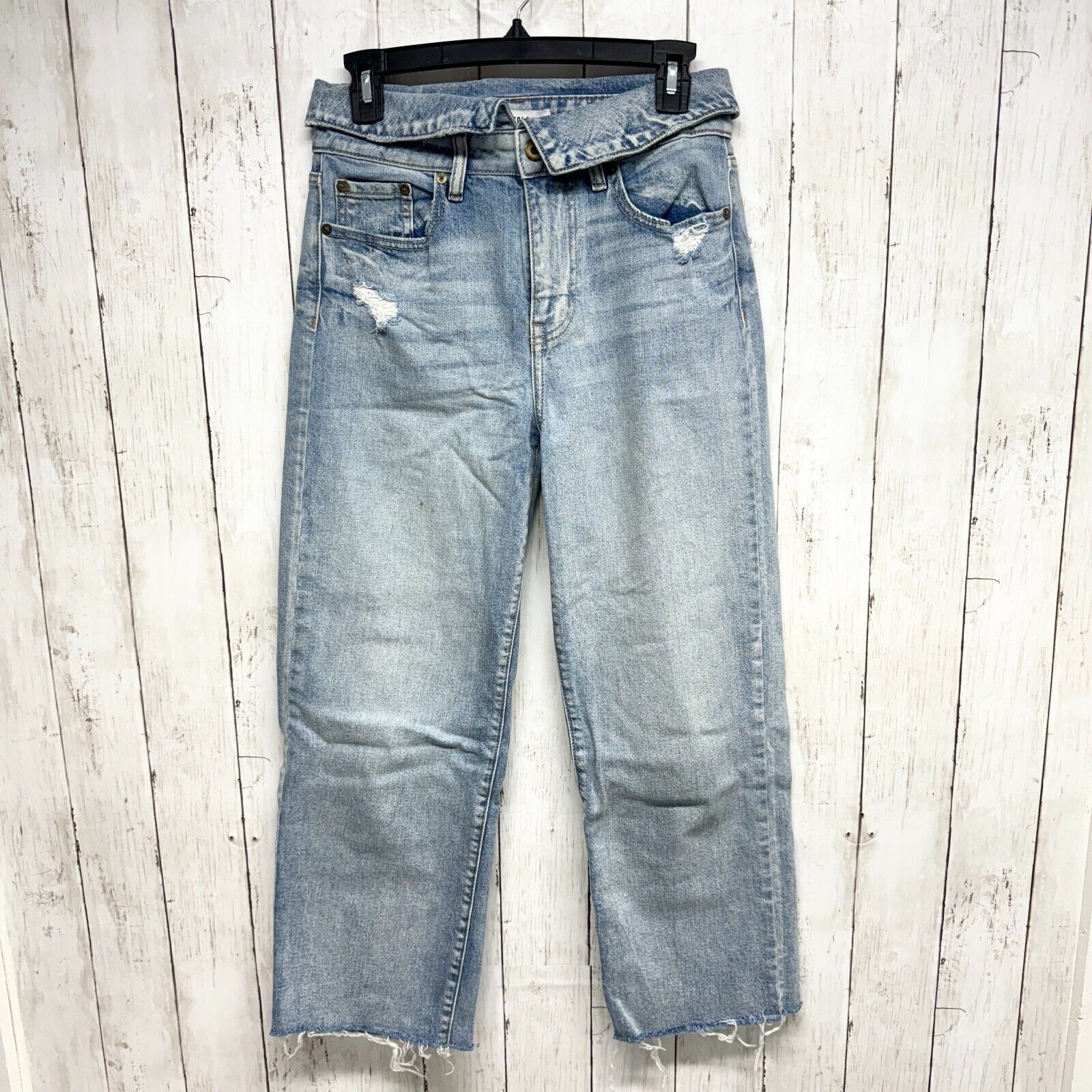 Pistola Pistola Jeans Sz 27 Distressed Wide Leg Cotton High Waisted Size 27" / US 4 / IT 40 - 1 Thumbnail