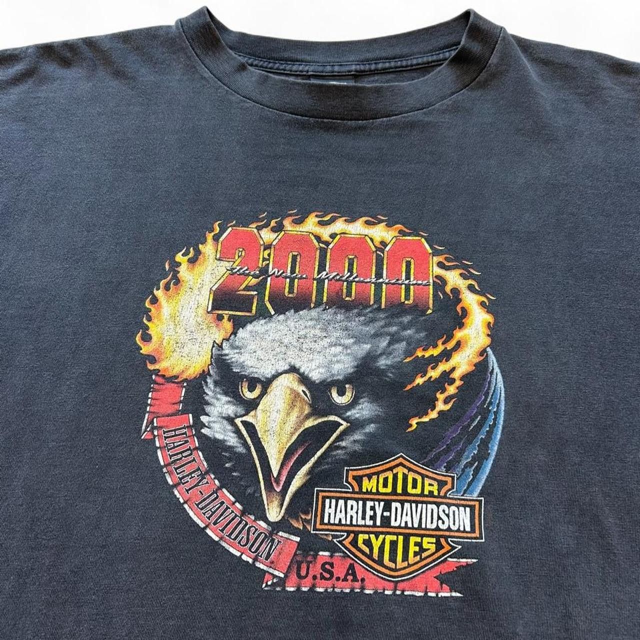 Vintage Harley Davidson Flame Eagle Graphic T Shirt Size XL