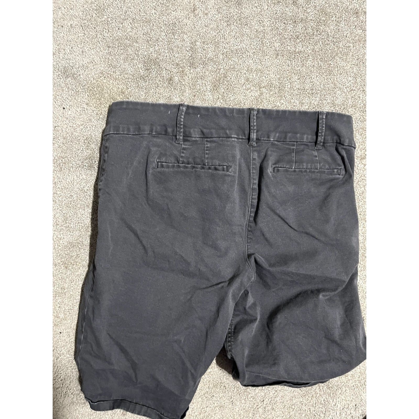 Loft LOFT Shorts Womens 10 Gray Flat Front Bermuda Chino Distressed Casual Cotton Womens Size 32" / US 10 / IT 46 - 2 Thumbnail