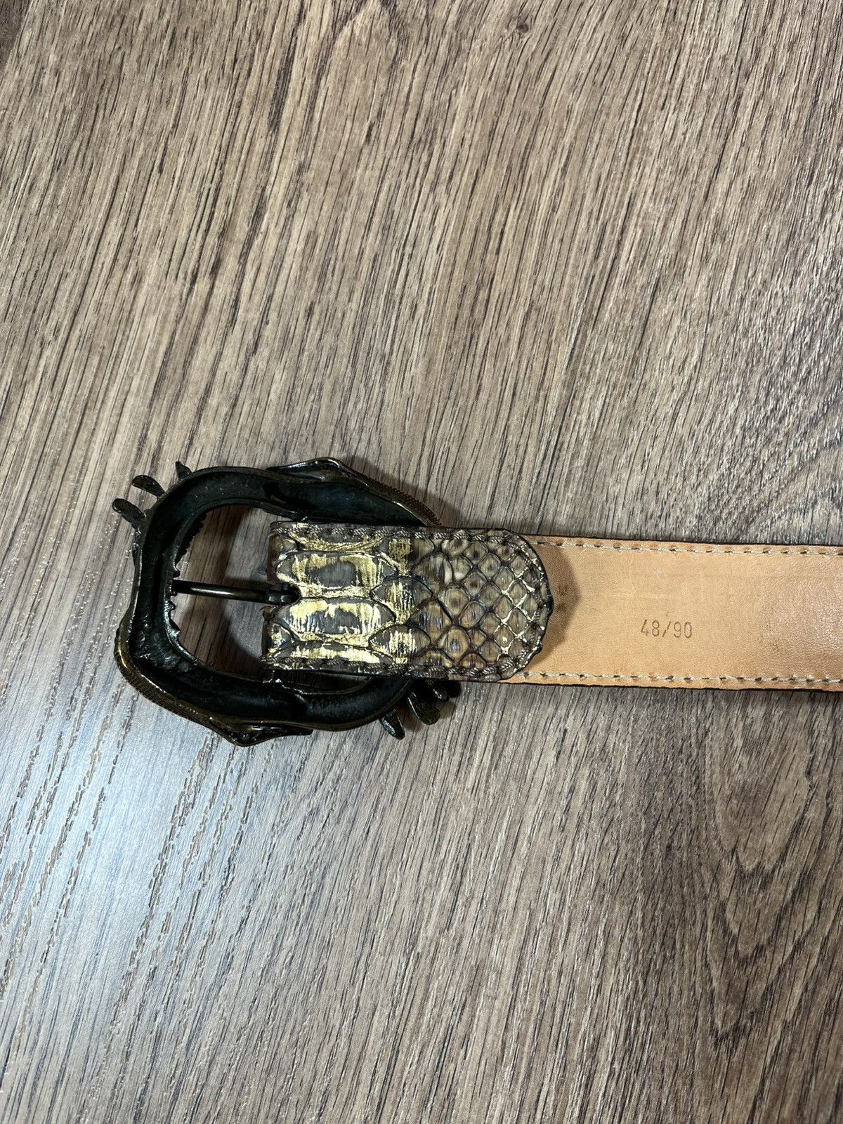 Leather Python Leather Reptile House Belt Prada Style Size ONE SIZE - 4 Thumbnail