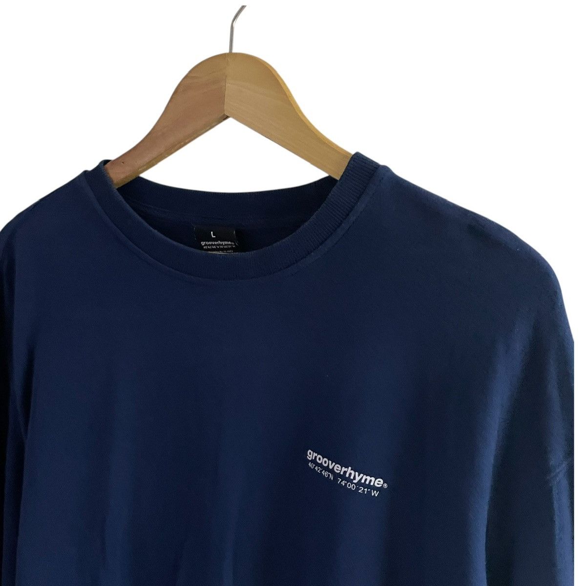 Vintage Original Longsleeve Streetwear Japan Grooverhme Blue T Size US L / EU 52-54 / 3 - 5 Thumbnail