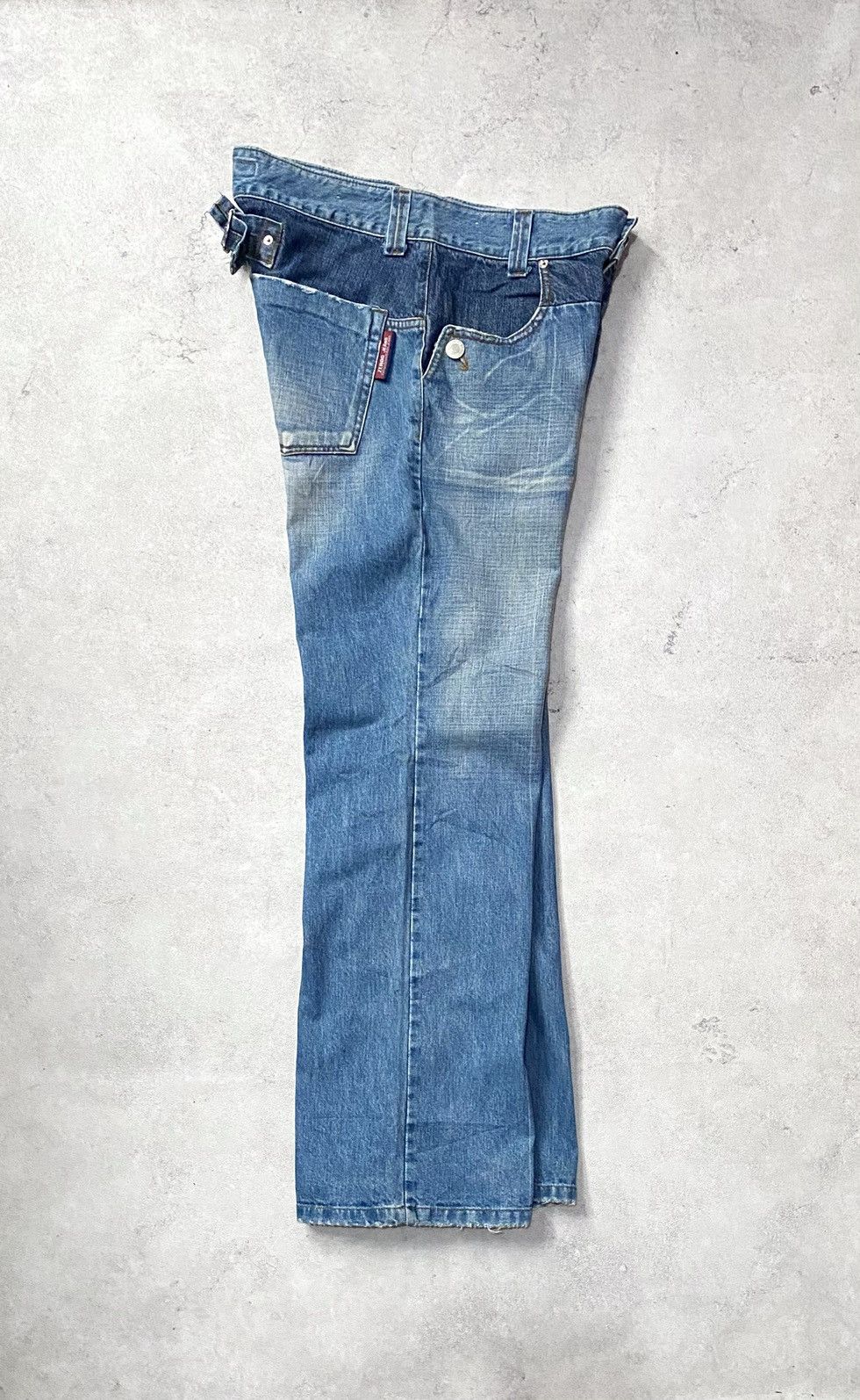 Japanese Brand Vintage Y2K Zero G Jeans 2tone Buckleback Size US 34 / EU 50 - 2 Thumbnail