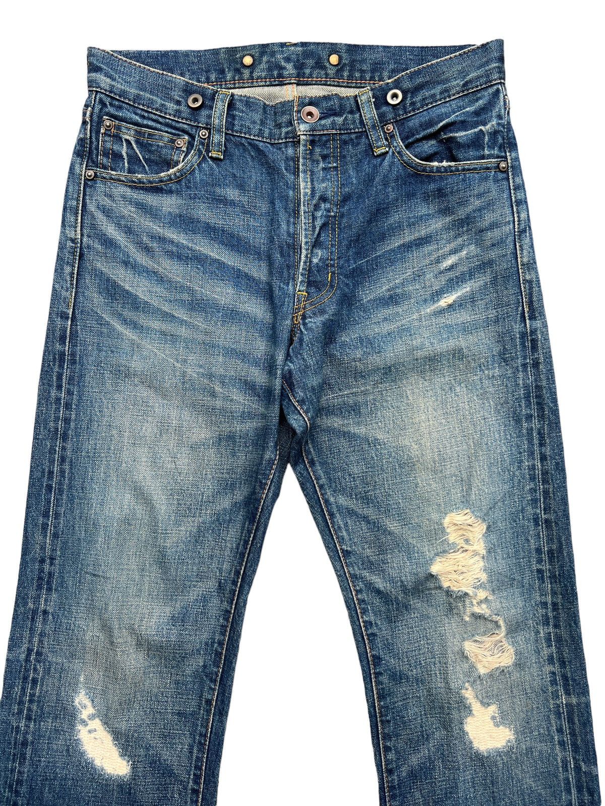 Japanese Brand × Journal Standard Journal Standard Selvedge Distressed Patchwork Jeans 31x30 Size US 31 - 4 Thumbnail
