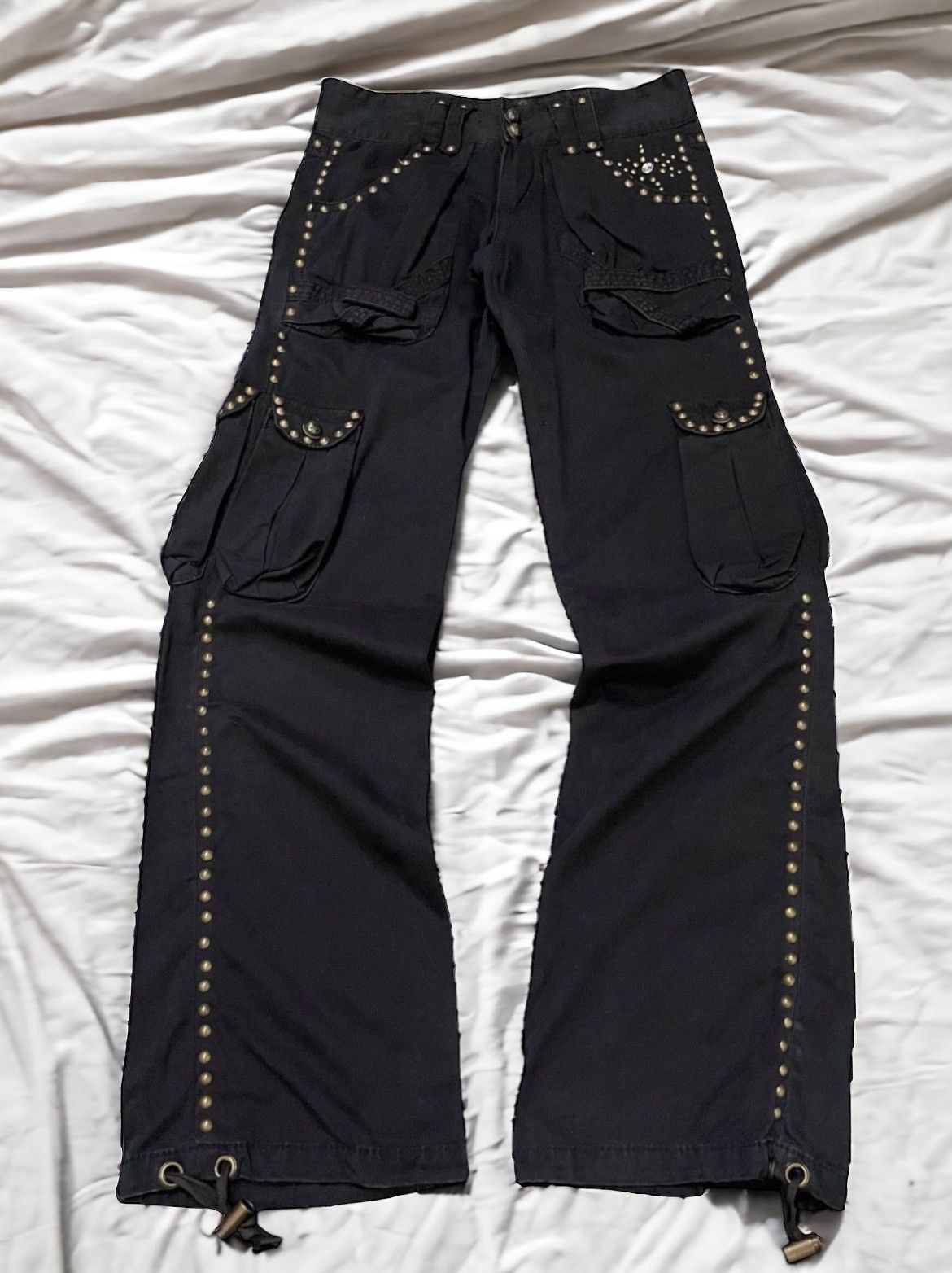 Hysteric Glamour × Japanese Brand × MOUSSY Moussy Japan Heavy Studded Flared Dancer Cargo Pants Size US 28 / EU 44 - 1 Thumbnail