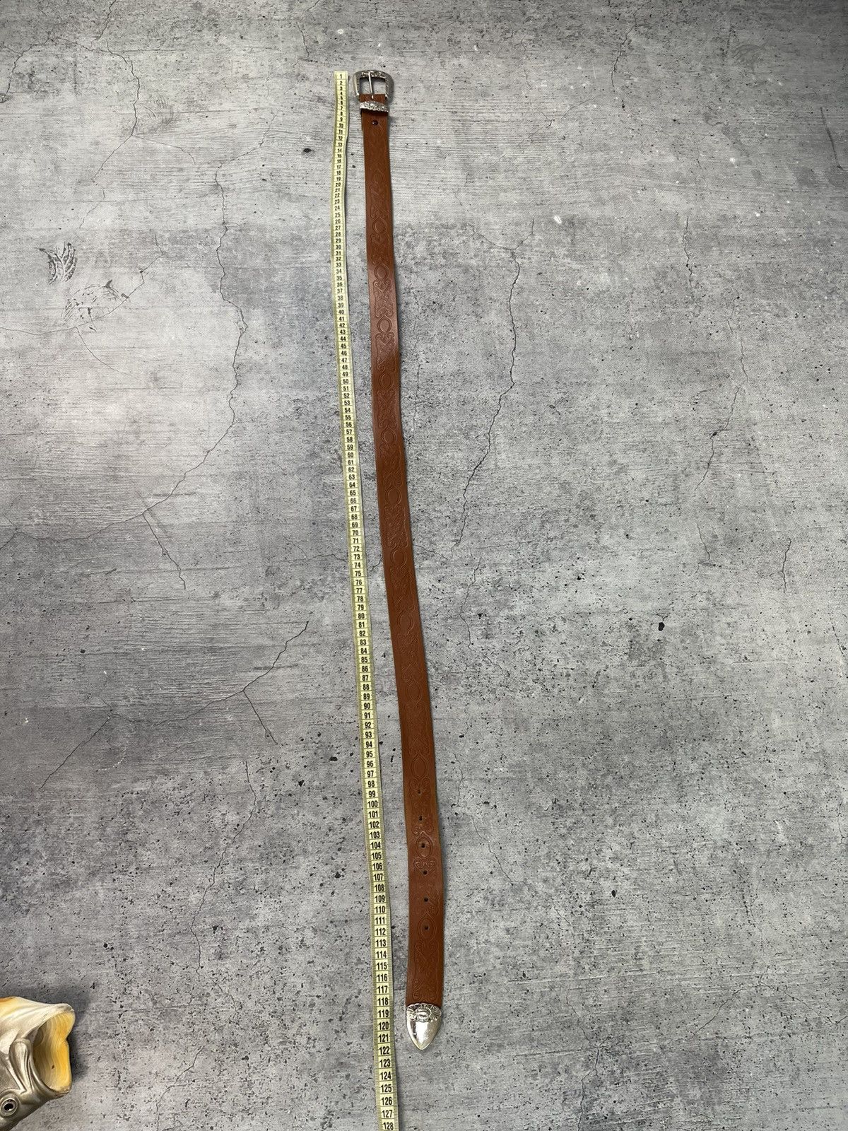 Japanese Brand Vintage Leather Y2K Avant-garde Distressed Brown Metal Belt Size ONE SIZE - 6 Thumbnail