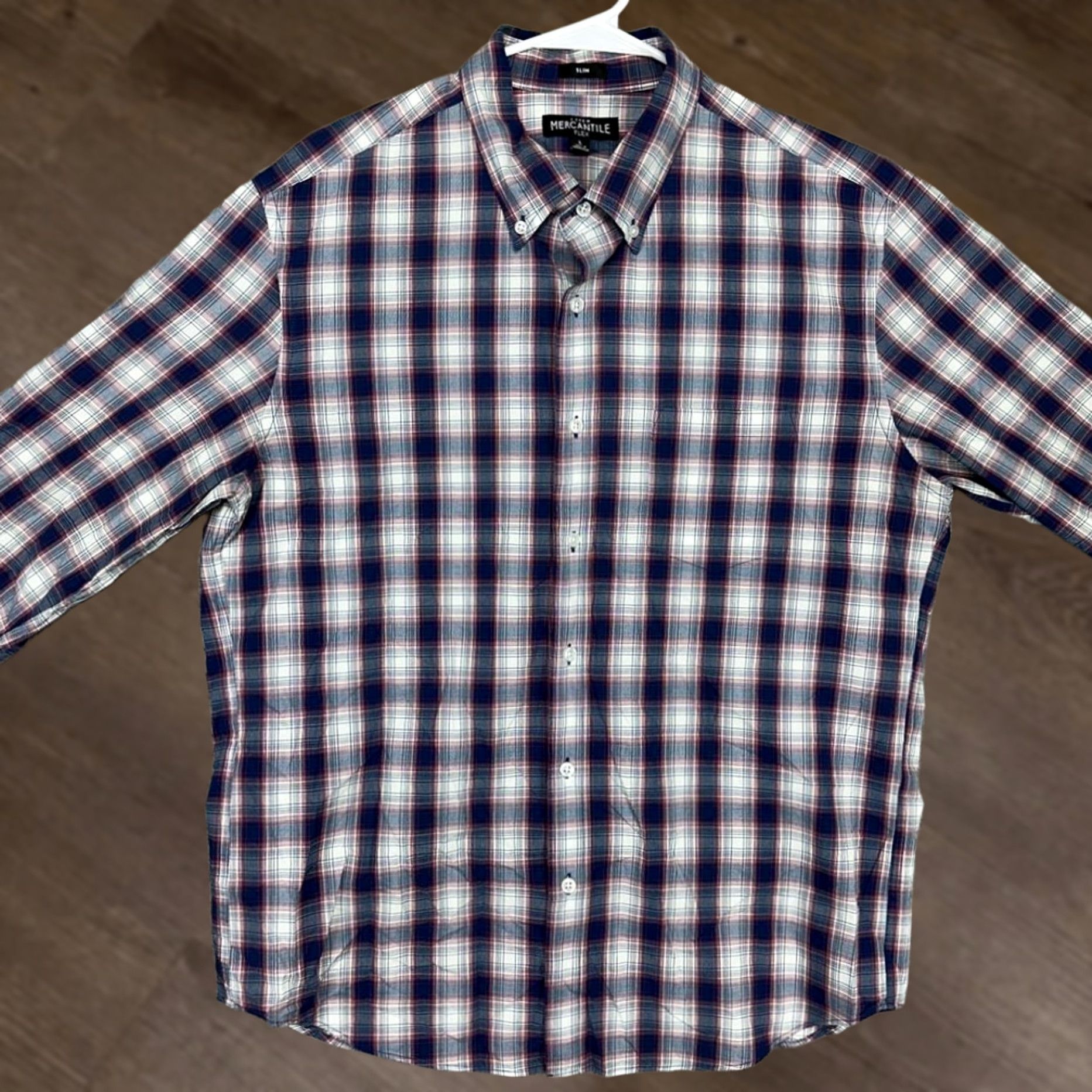 J.Crew J.CREW Mercantile Flex Button-Down Shirt Men Large Plaid Blue Red Slim Fit Button-Up Shirt Size US L / EU 52-54 / 3 - 1 Thumbnail