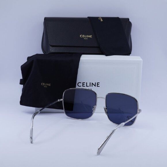 Celine Celine CL40284U 16V Sunglasses Palladium Square Frame Size ONE SIZE - 11 Thumbnail