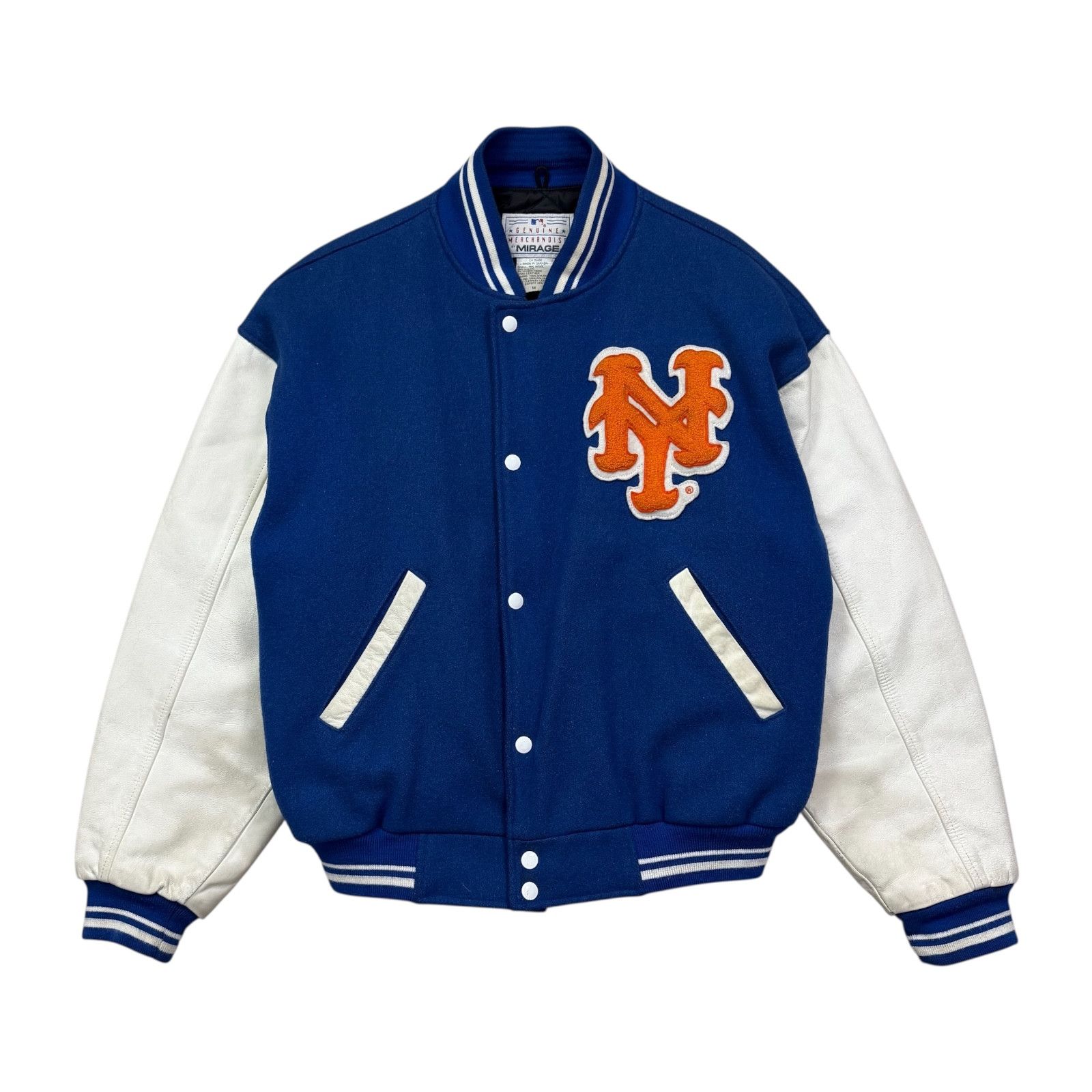 MLB VTG 90s NEW YORK METS MIRAGE VARSITY JACKET WOOL LEATHER Size US M / EU 48-50 / 2 - 1 Thumbnail