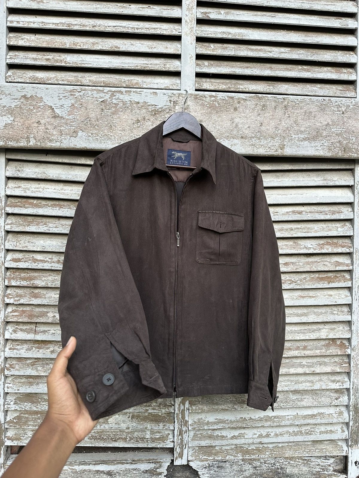 Vintage 👹Vintage Irish Setter Detroit Style Brown Suede Jacket Size US L / EU 52-54 / 3 - 6 Thumbnail