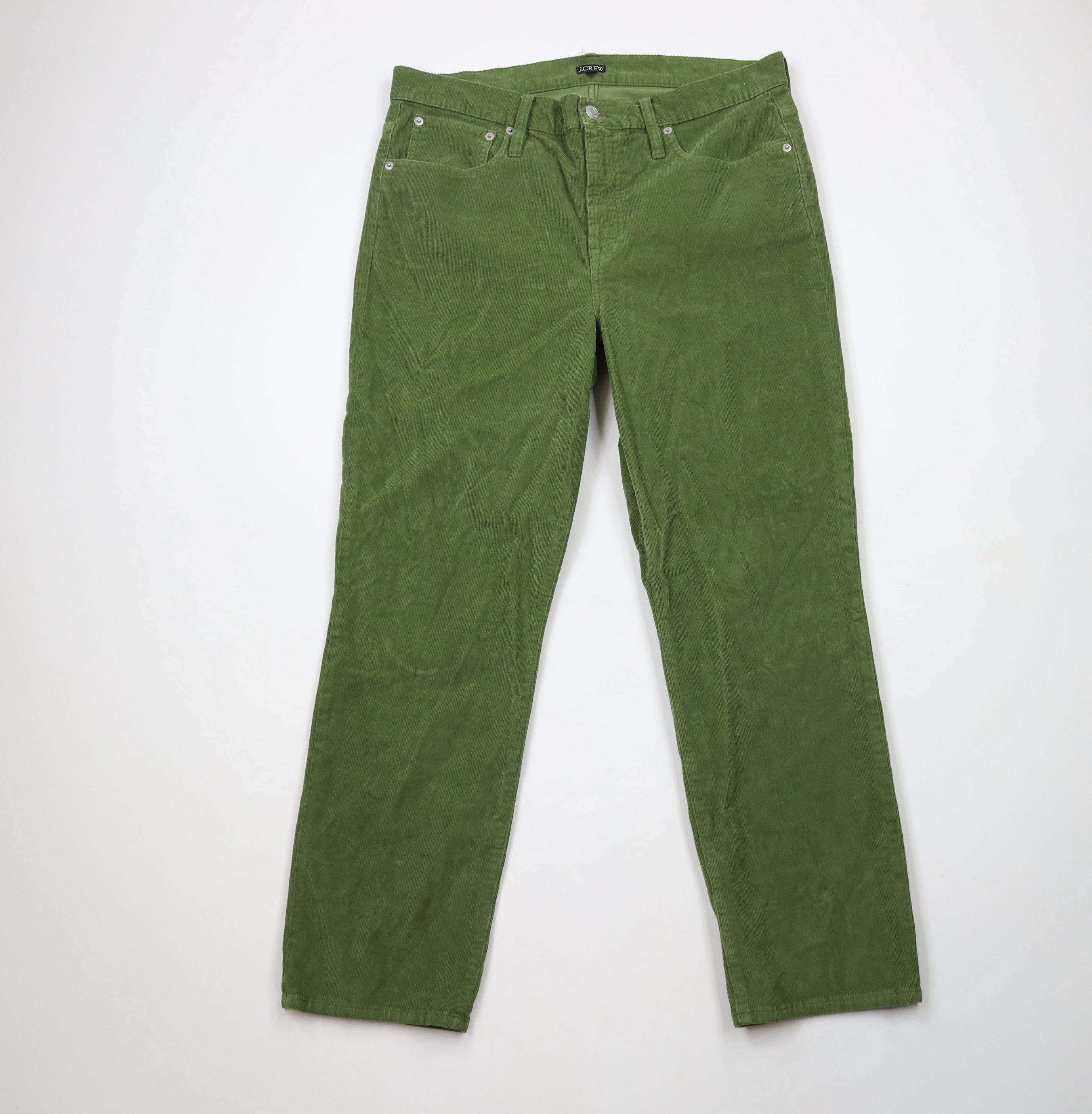 J.Crew × Vintage J Crew Faded Slim Straight Leg Corduroy Chino Pants Green Size 32" / US 10 / IT 46 - 1 Thumbnail