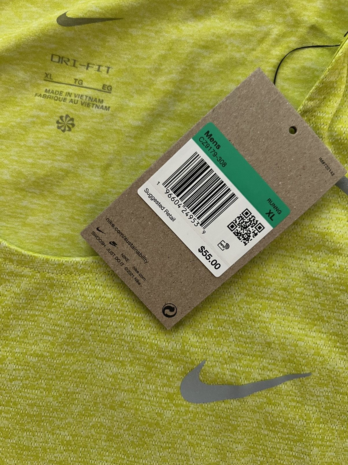 Nike Nike Running Rise 365 Tank Top Bright Cactus Size US XL / EU 56 / 4 - 6 Thumbnail