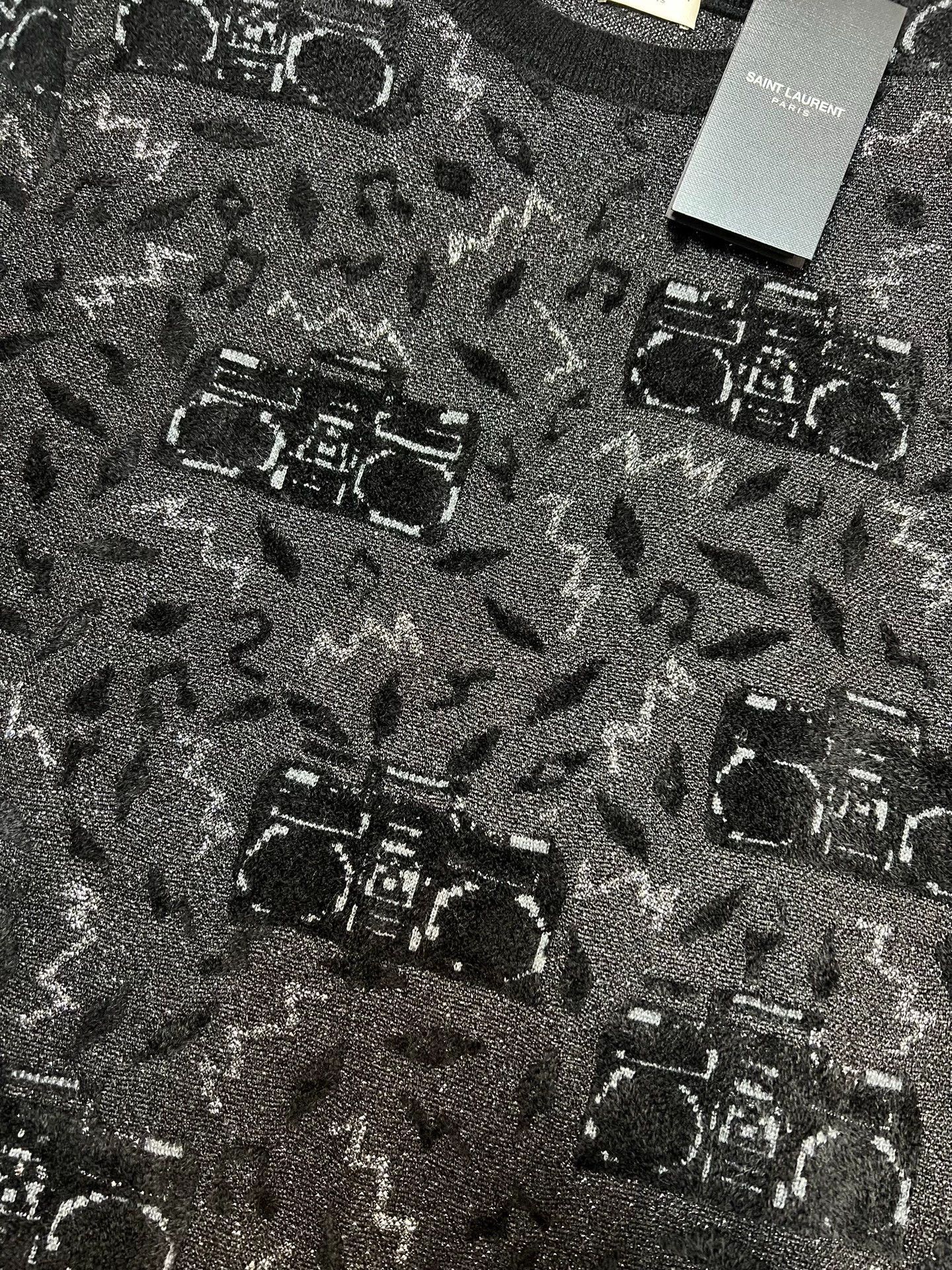 Saint Laurent Paris Authentic Saint Laurent SLP 2019 Flocked Sweater Size US XS / EU 42 / 0 - 3 Thumbnail