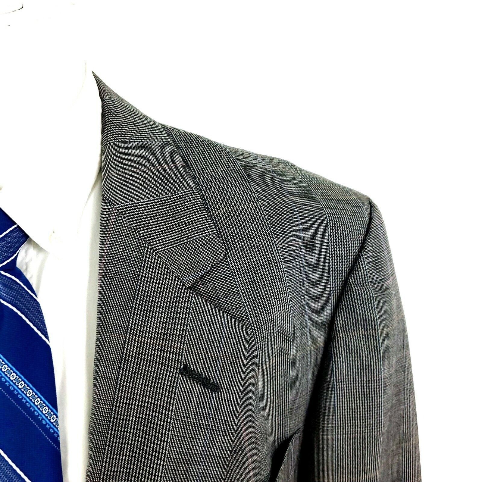 Hart Schaffner Marx DAMAGED Hart Schaffner Marx Wool 2 Button Sport Coat 44R Gra Size 44R - 2 Thumbnail